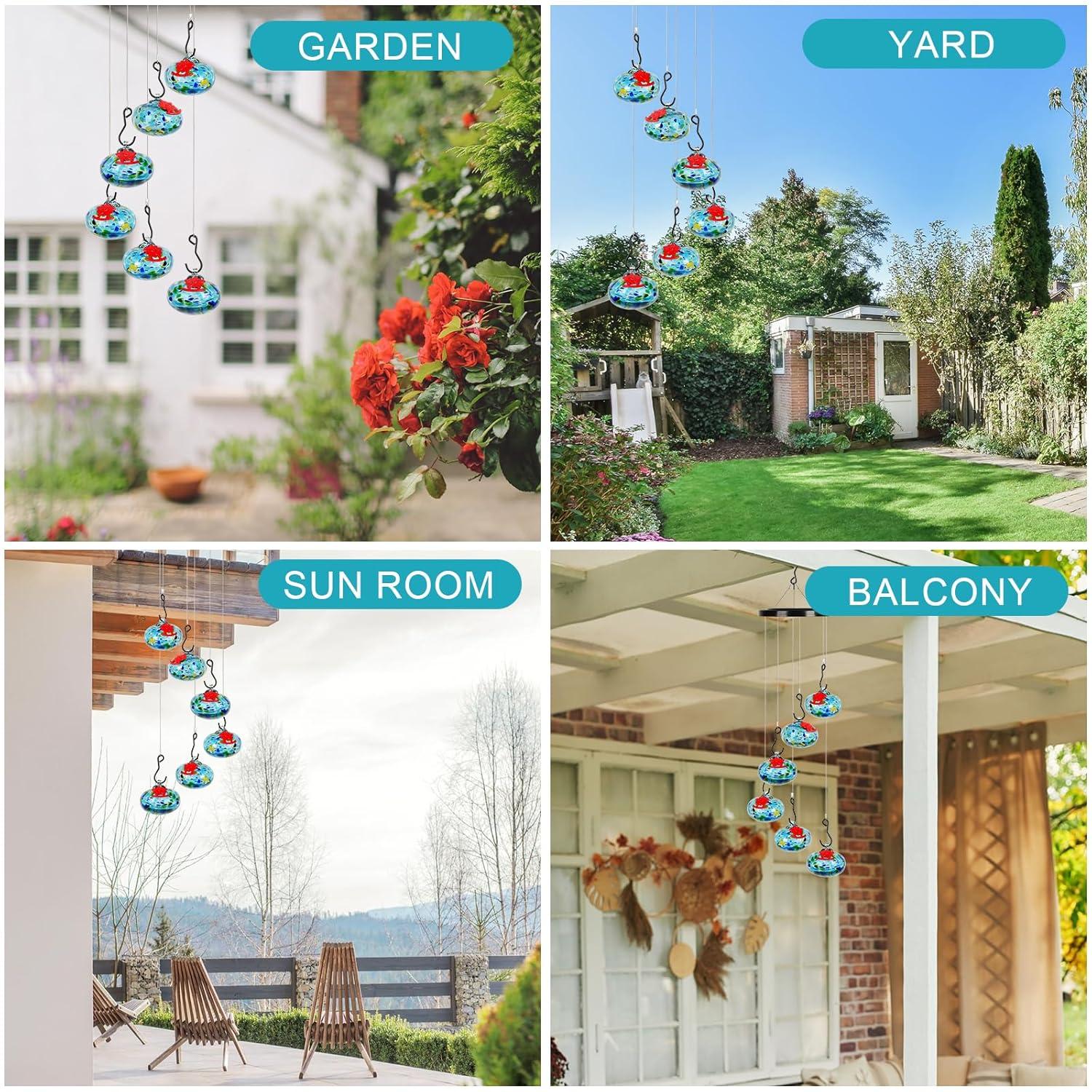 2025 New Charming Wind Chimes Hummingbird feeders,Window Bird feeders for Viewing,Bird feeders for Outdoors Hanging ant and bee Proof