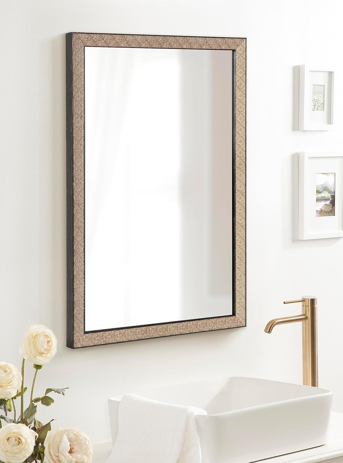 Soniva Rectangle Wall Mirror Gold - Kate & Laurel All Things Decor