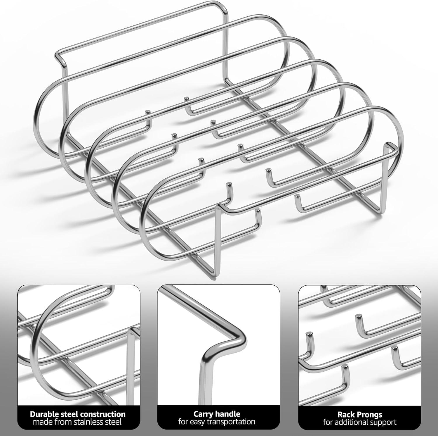 Sorbus Non-Stick Rib Rack - Holds 4 Rib Racks for Grilling & Barbecuing