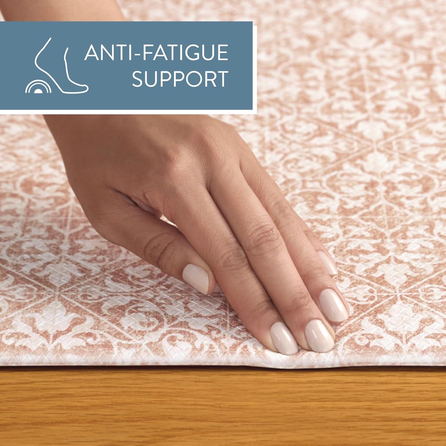 Town & Country Living TOWN & COUNTRY BASICS Comfort Plus Non-Slip Backing Vintage Medallion Tile Anti Fatigue Comfort Mat