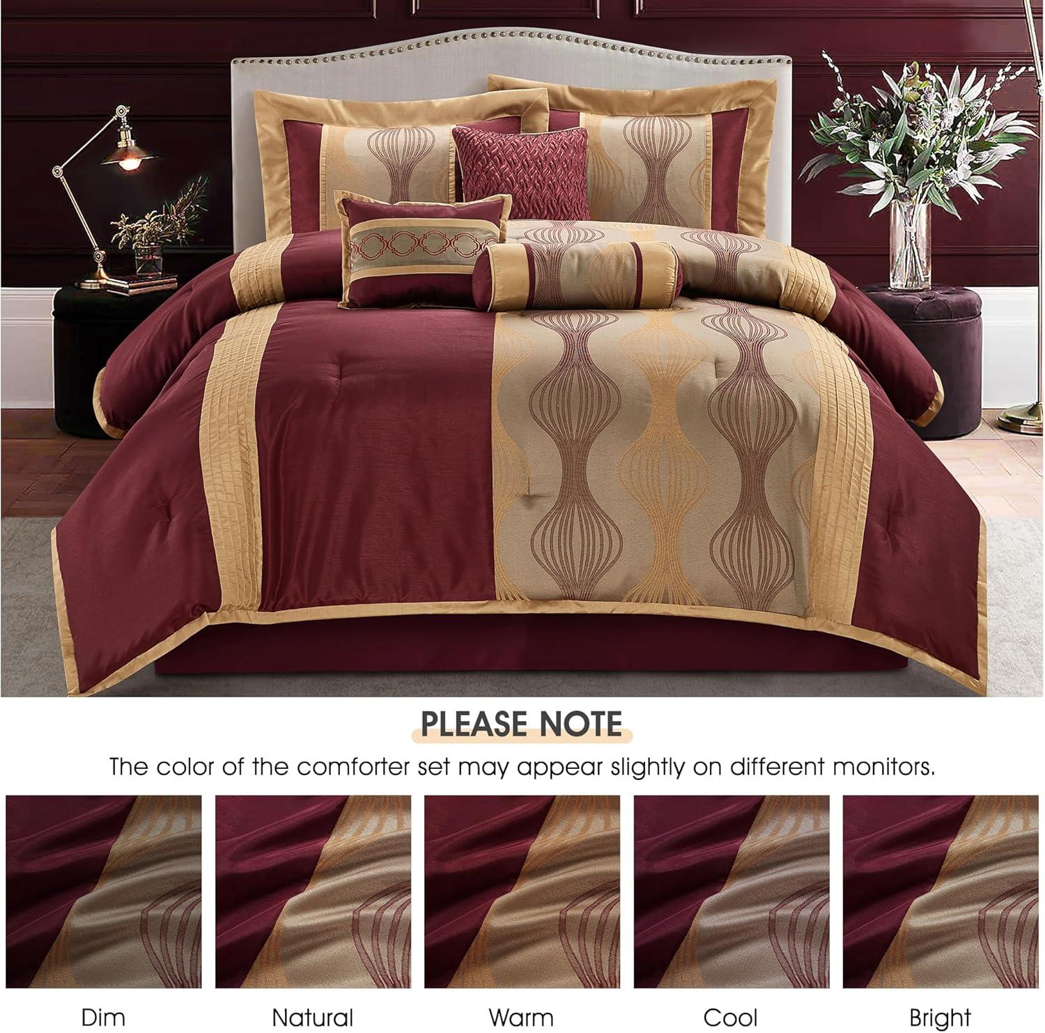 Kath 7 Piece Microfiber Modern & Contemporary Comforter Set