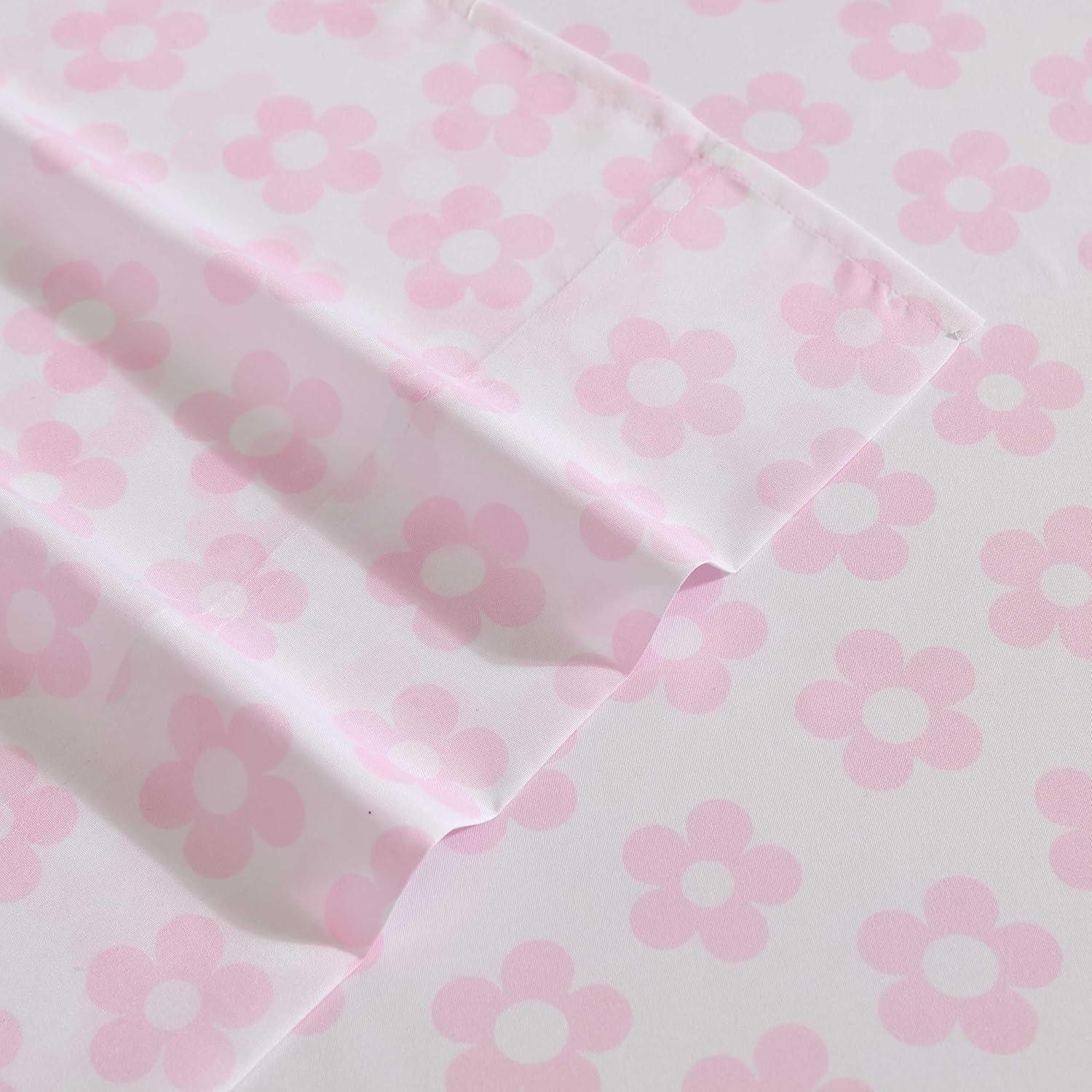 Betsey Johnson Retro Daisy Pink King Sheet Set
