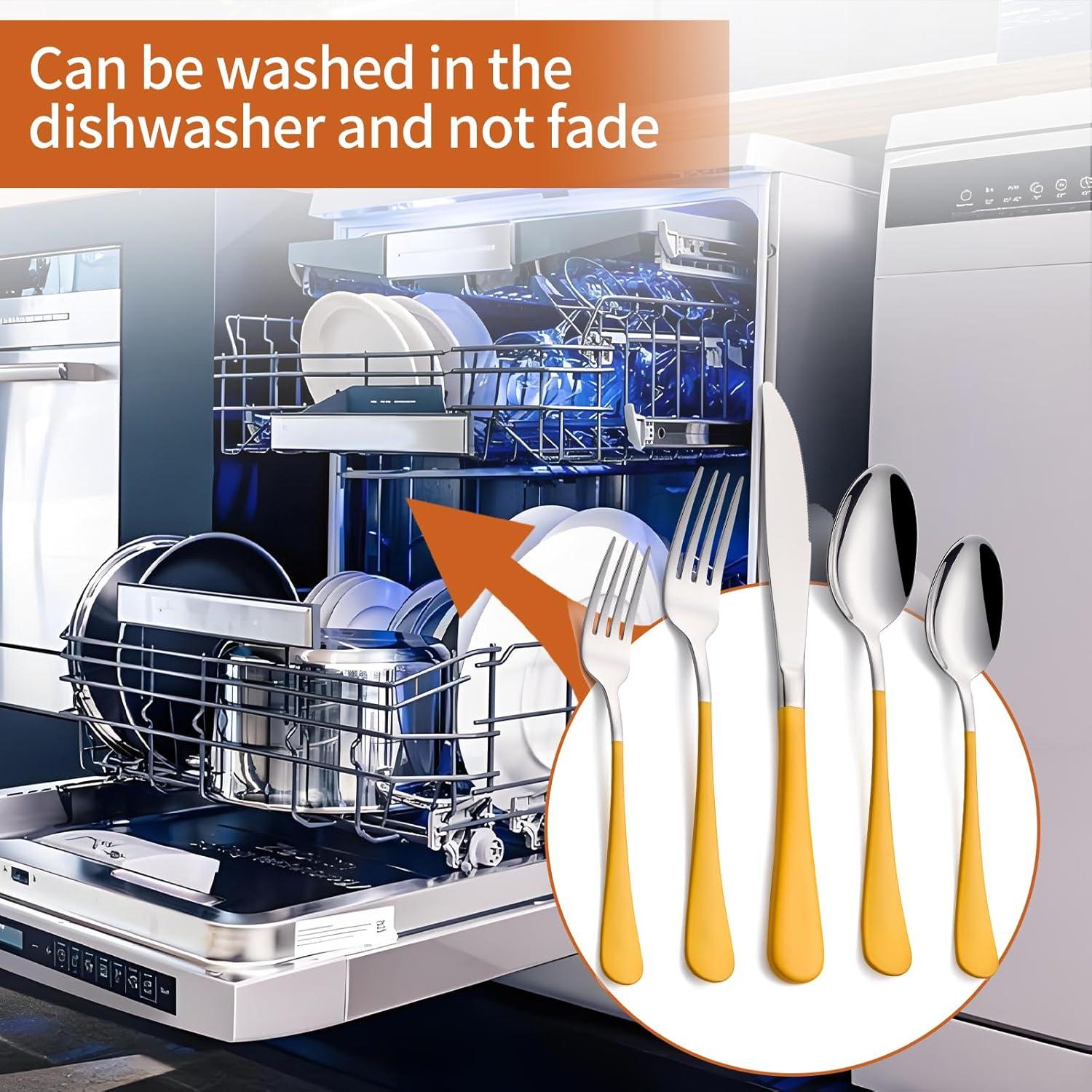 Ivy Bronx 20-Piece Silverware Set, 18/0 Stainless Steel Handle Flatware Set, Service for 4