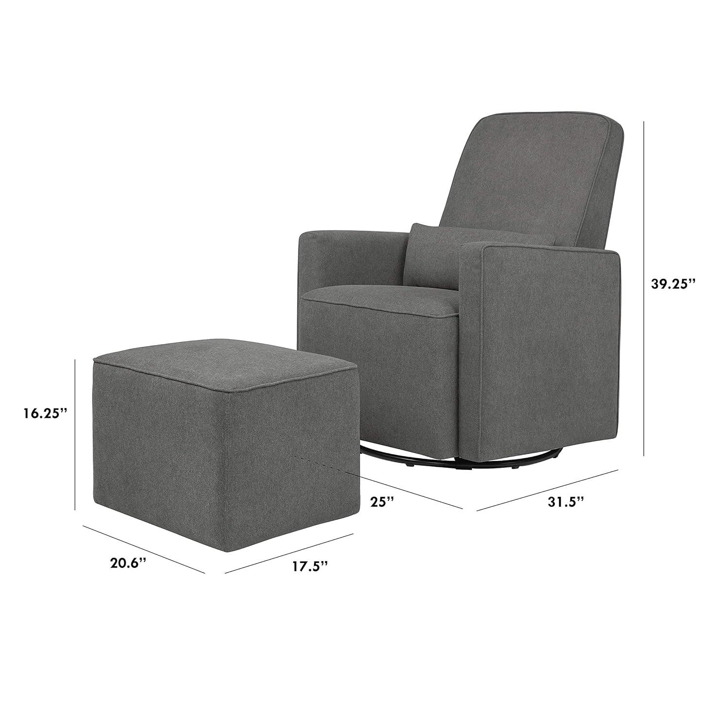 Olive Swivel Glider with Ottoman