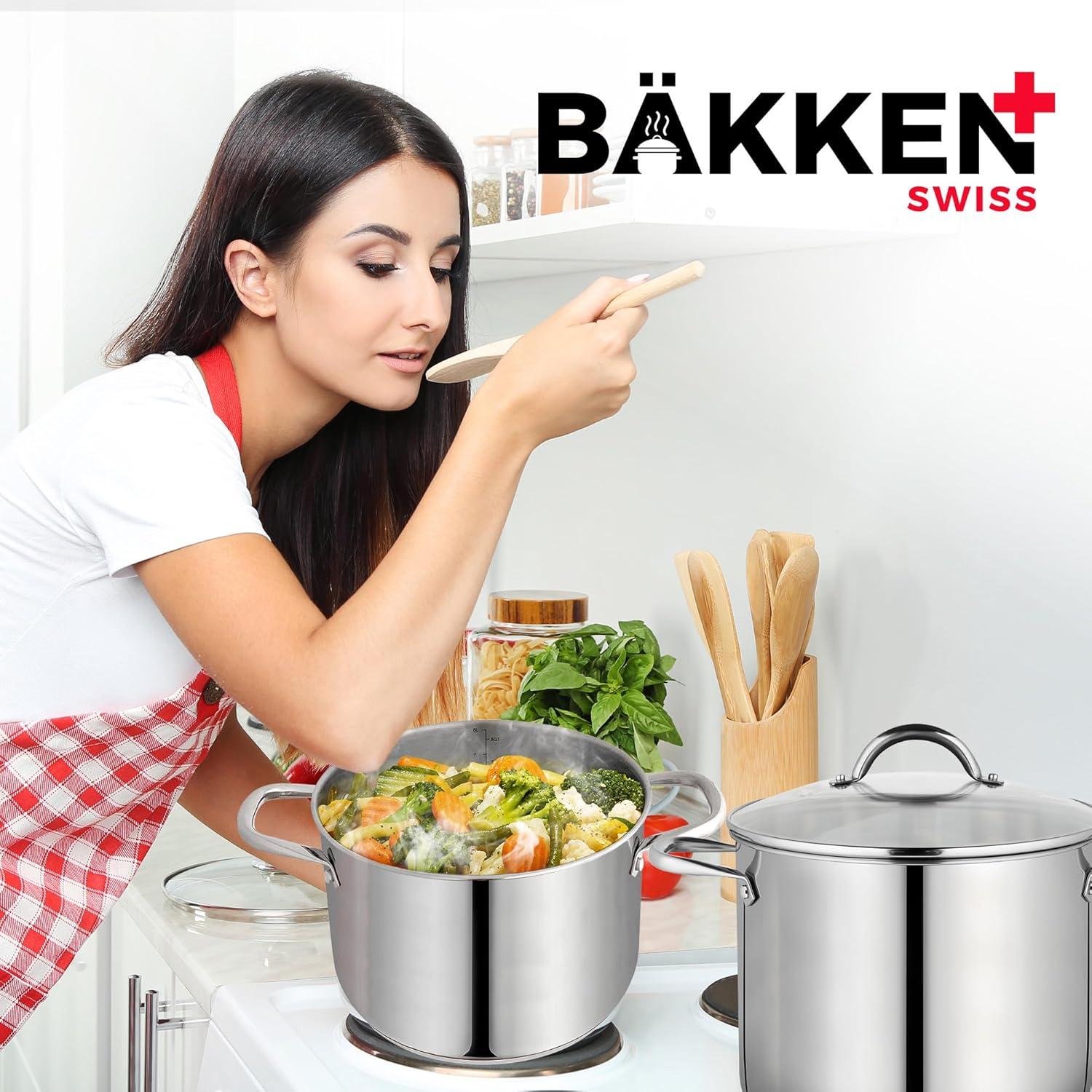 Bakken-Swiss 8-Quart Stainless Steel Stockpot with Glass Lid