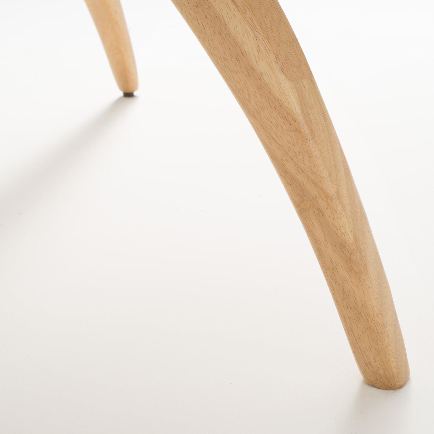 Leona Mid-Century Modern 5 Piece Dining Set, Light Beige and Natural Oak