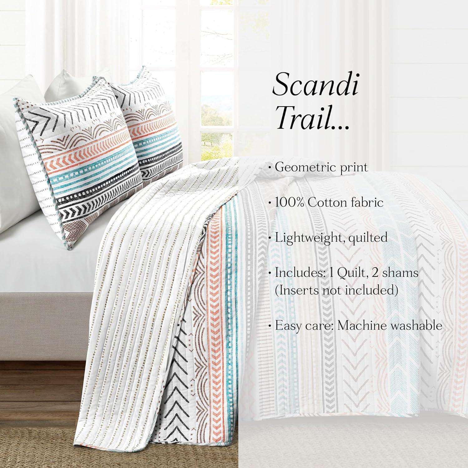 Hygge Geo Reversible Contemporary 3-Piece Quilt Set