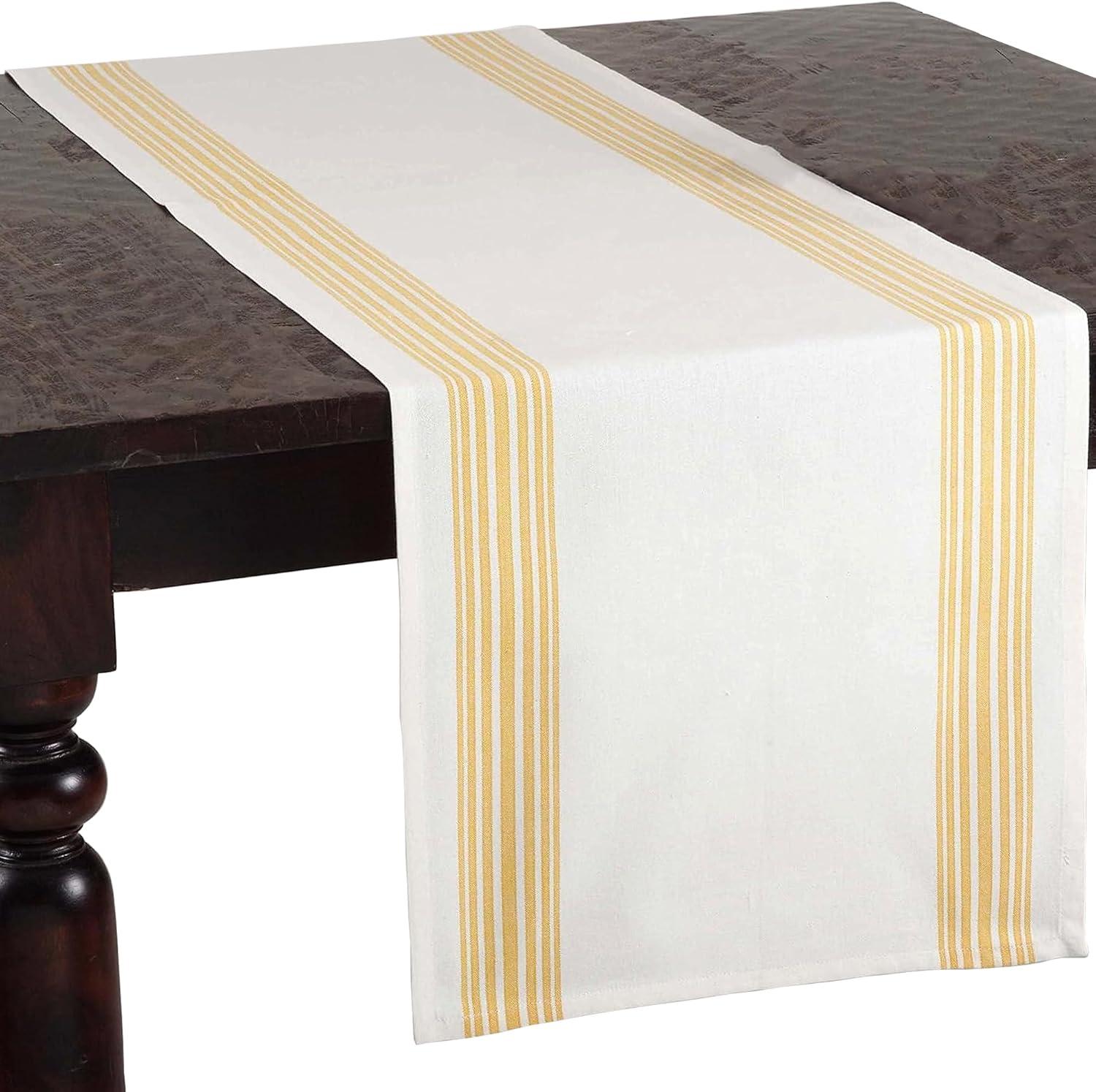 Saro Lifestyle Classic Stripes Cotton Table Runner