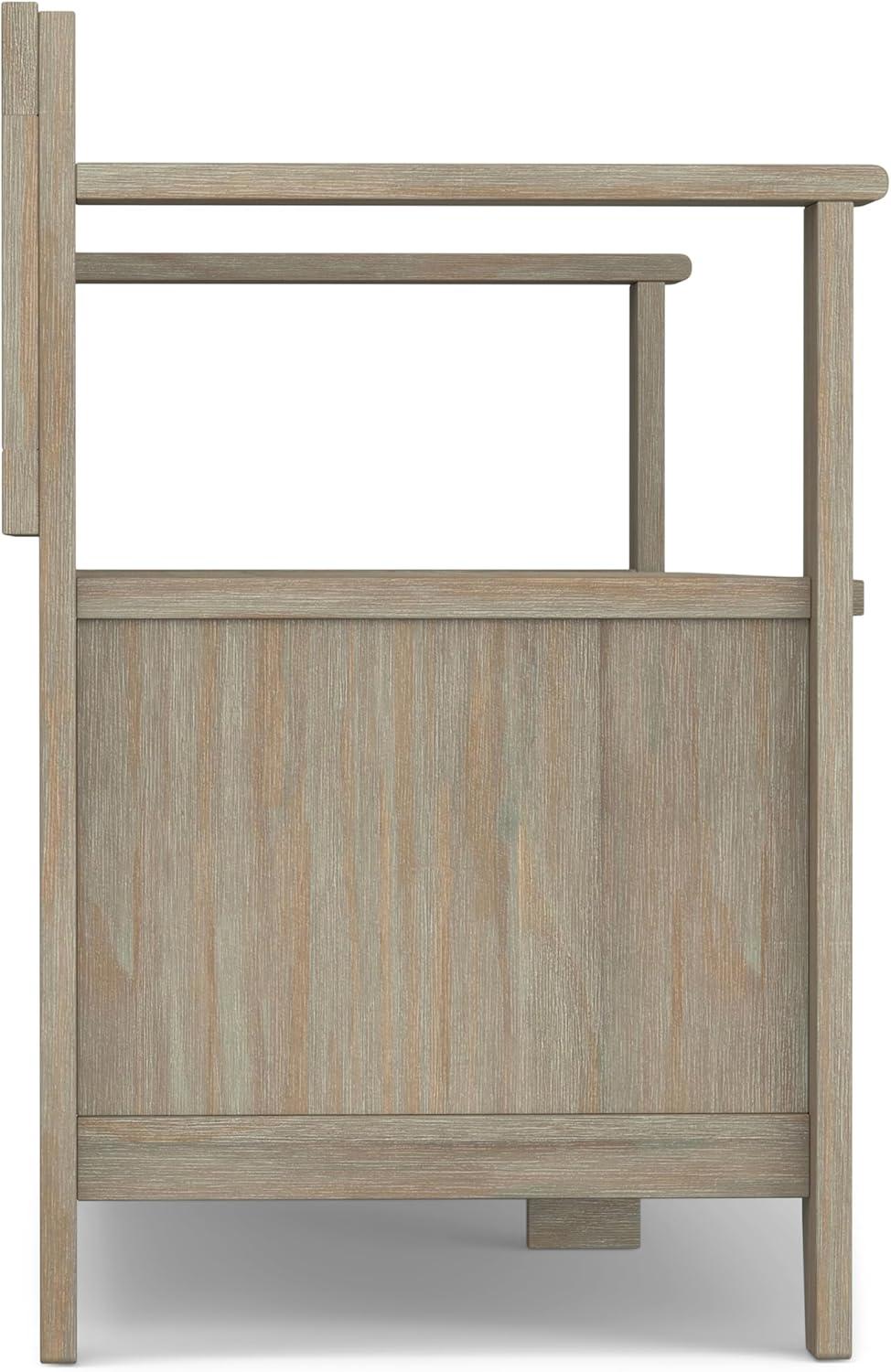 Simpli Home Amherst Solid Wood Entryway Storage Bench in Gray