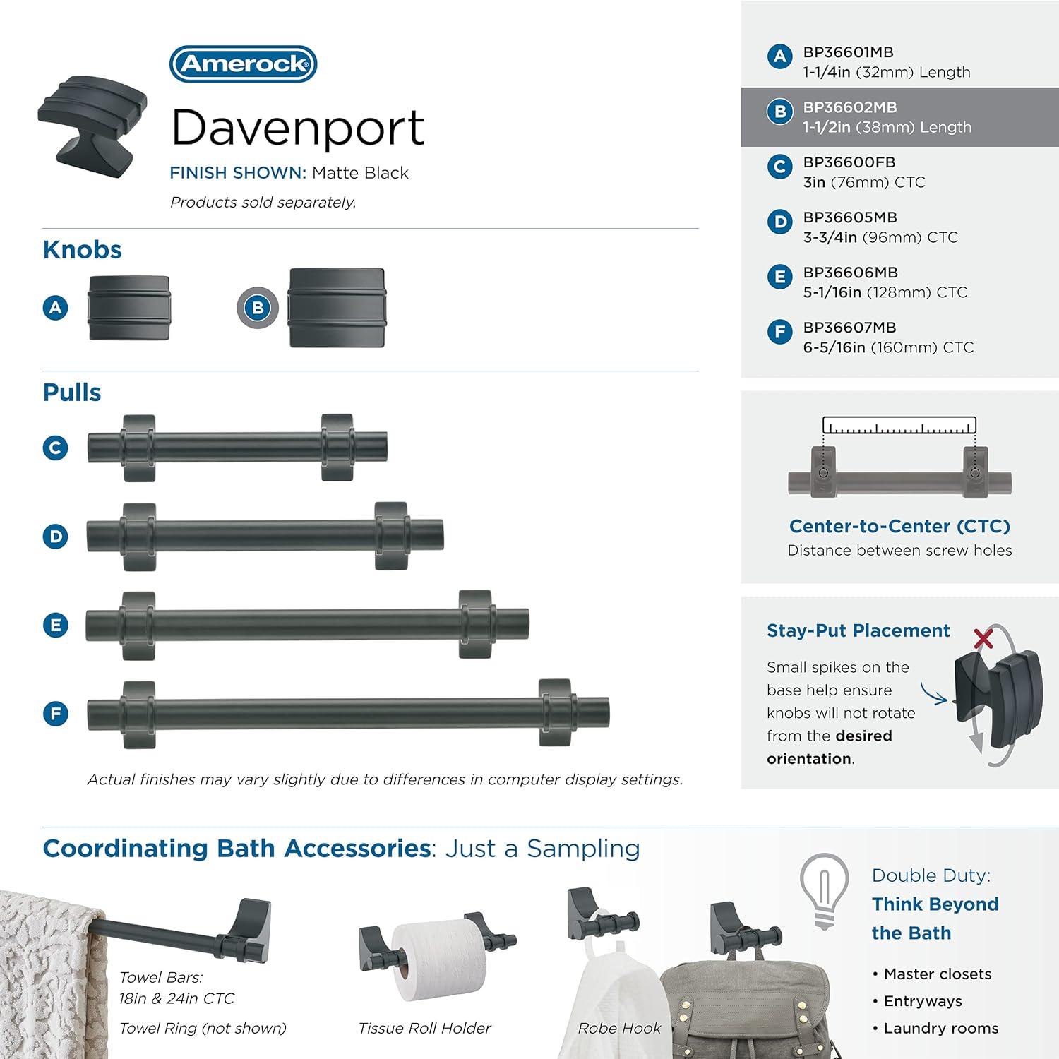 Amerock Davenport Cabinet or Furniture Knob