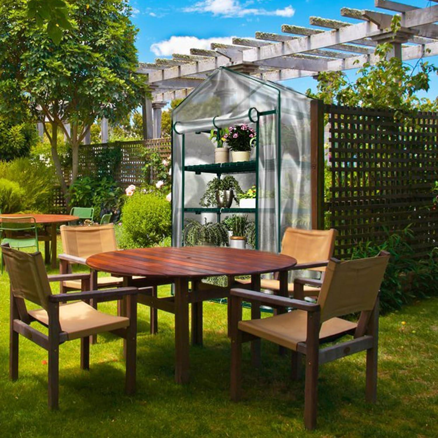 Mini Greenhouse ? 4-Tier Portable Green House with Locking Wheels for Indoor or Outdoor Use ? Gardening in Any Season by Home-Complete