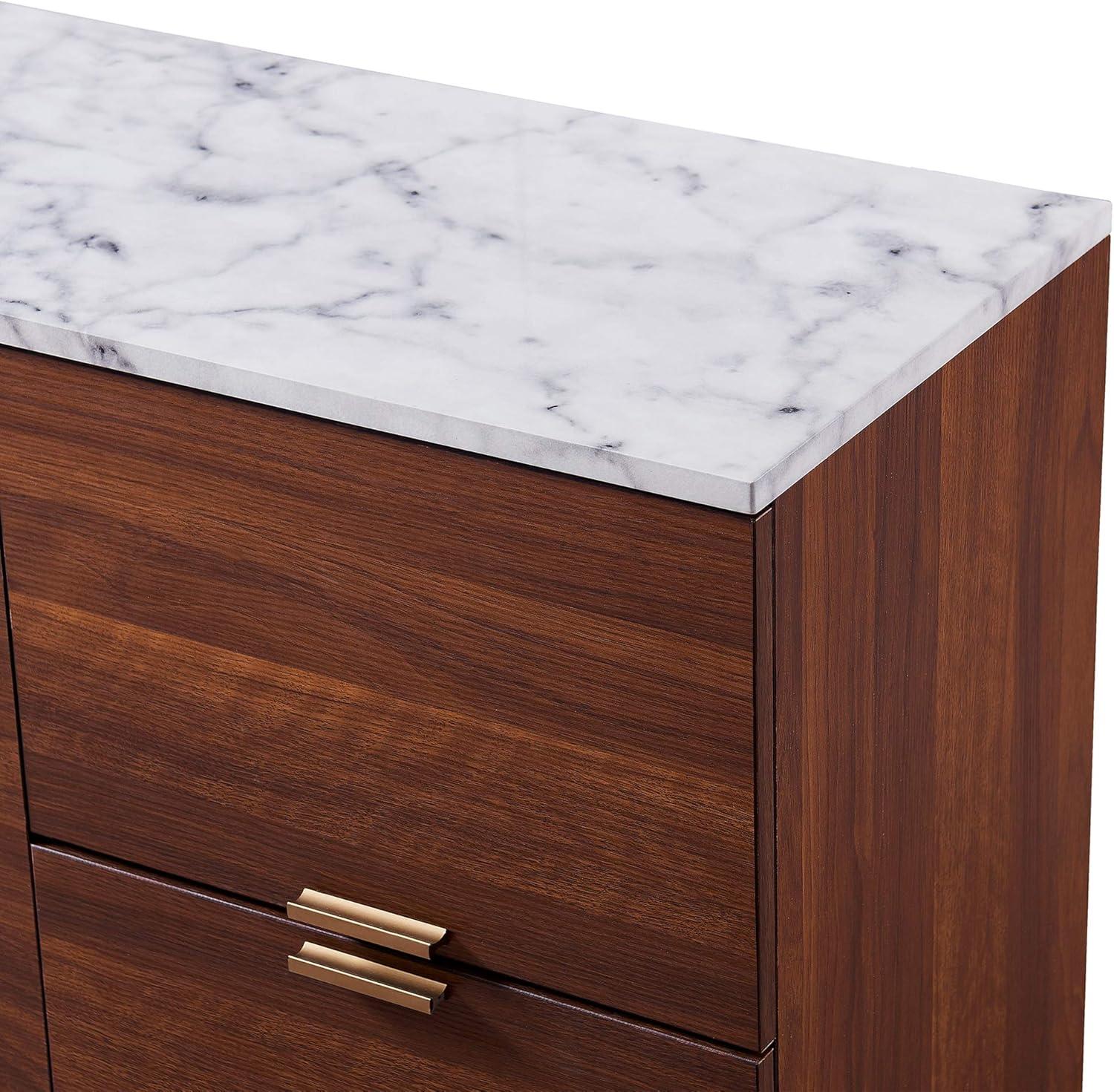 Wrought Studio™ Pinecone 48" Storage Cabinet Sideboard with Marble Effect