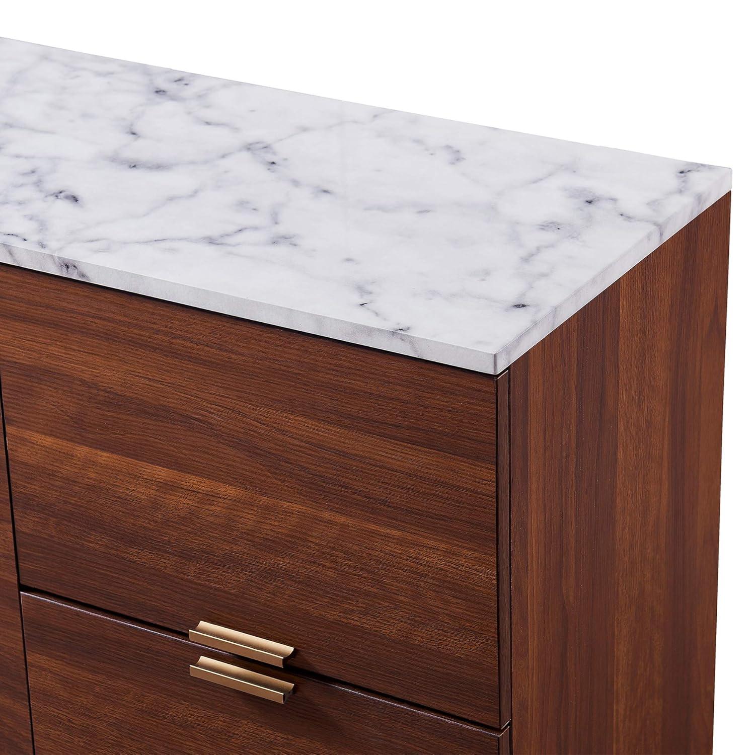 Wrought Studio™ Pinecone 48" Storage Cabinet Sideboard with Marble Effect