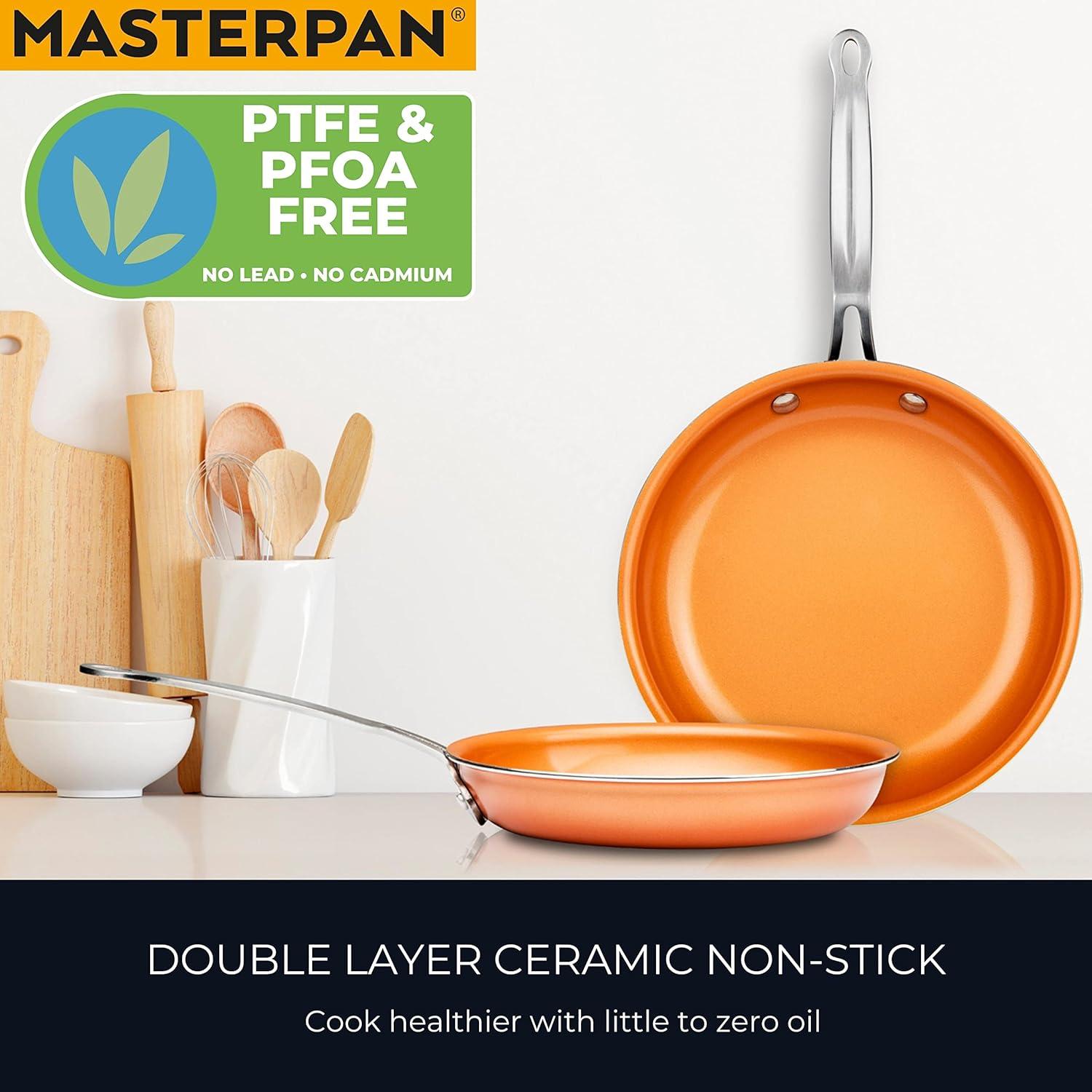 Masterpan Fry Pan, Copper Color Ceramic Non-Stick Coating