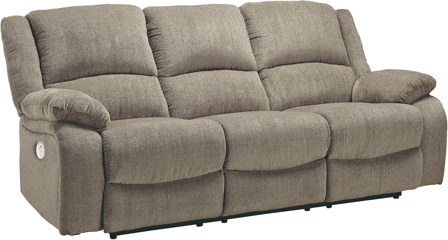 Signature Design by Ashley Draycoll Reclining Loveseat with Console in Pewter