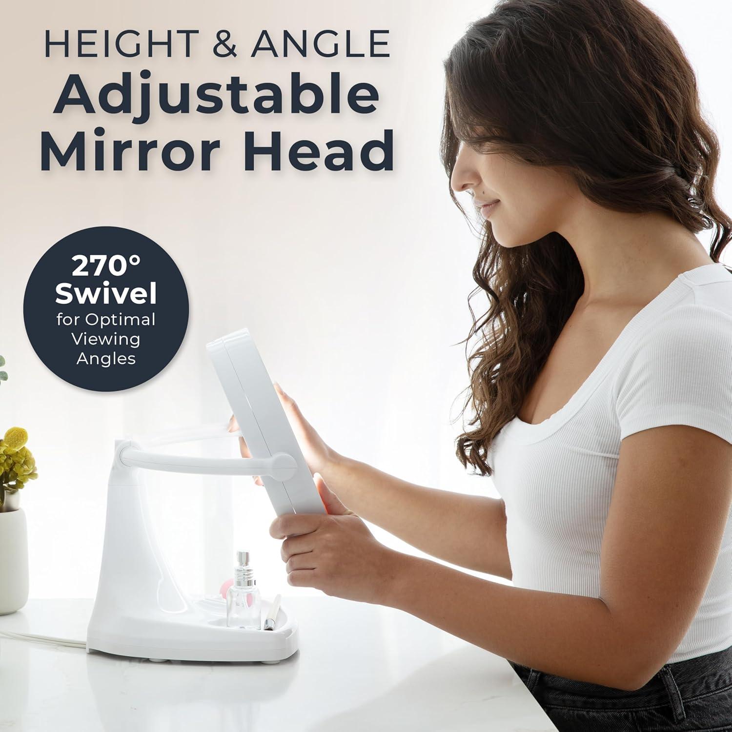 Zadro Max Bright Lighted Makeup Mirror w/ Magnification & Storage Tray