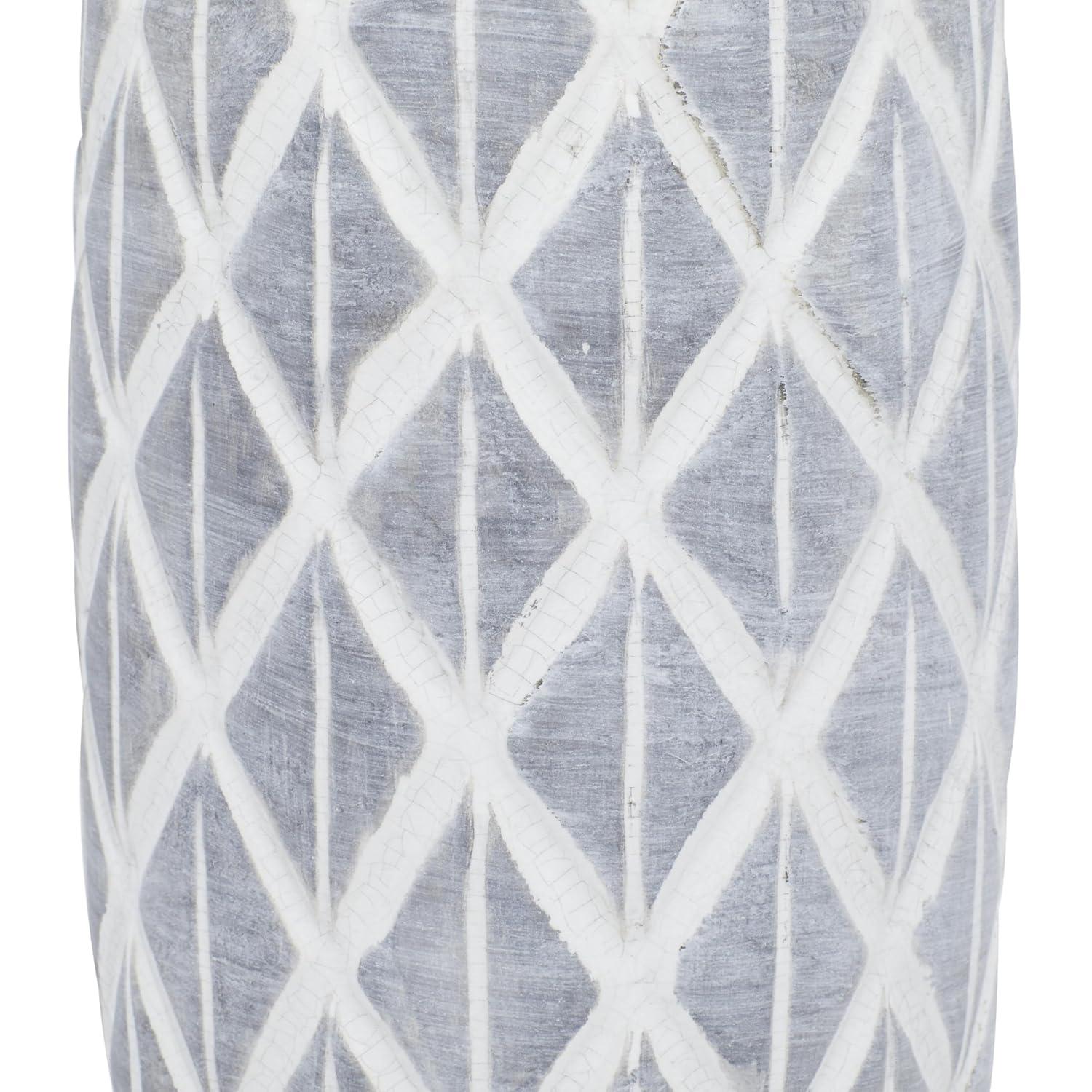 DecMode Jarrón de Cerámica Gris de 14"