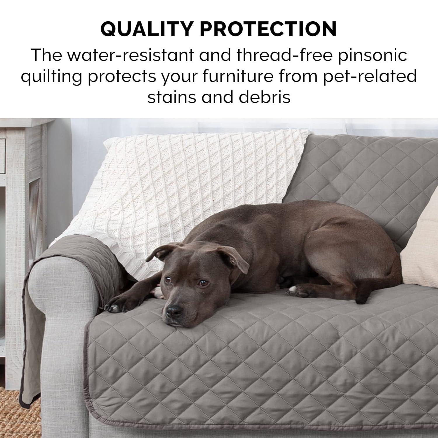 FurHaven Water Resistant Reversible Sofa Cover Furniture Protector