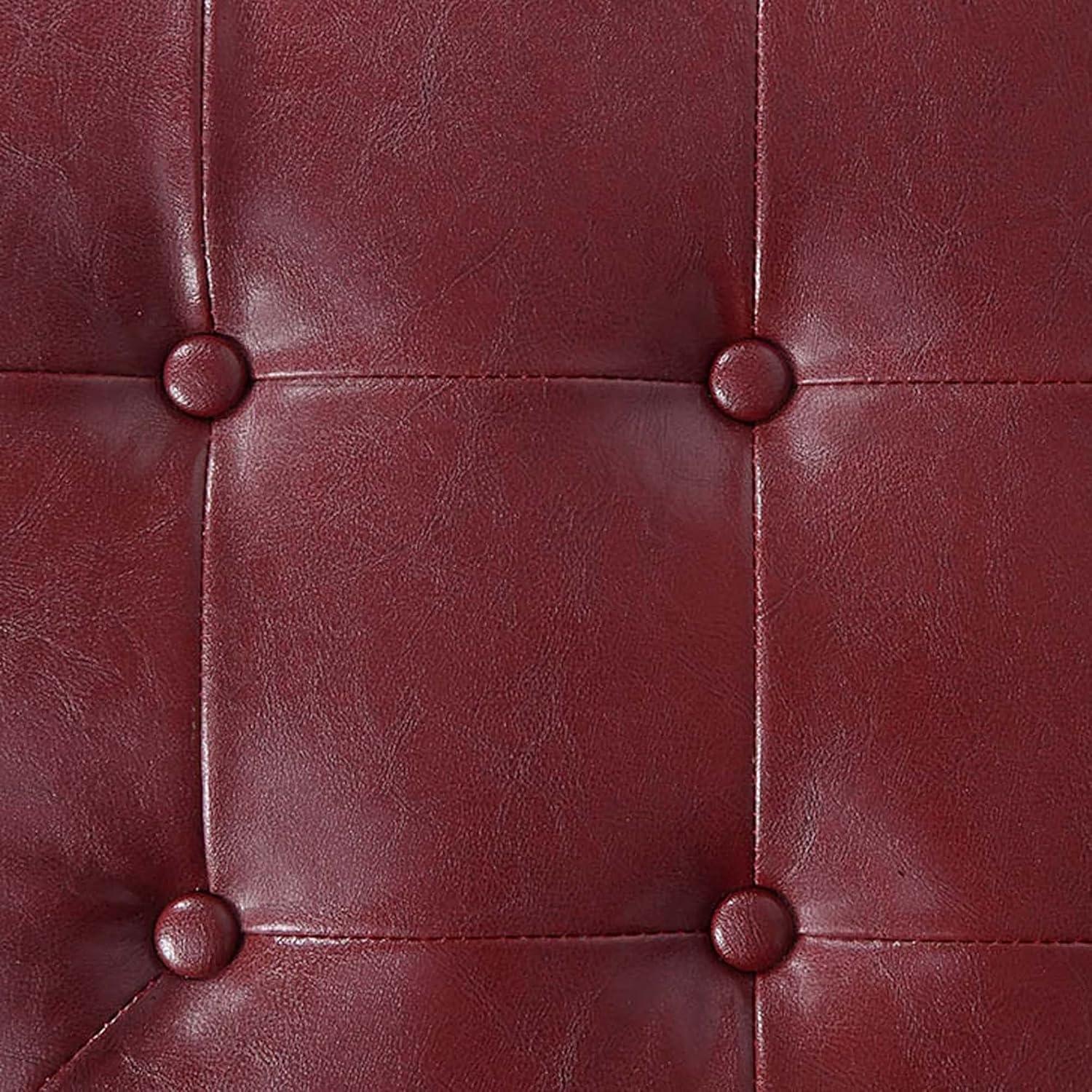 Convenience Concepts Designs4Comfort Round Shoe Ottoman, Burgandy