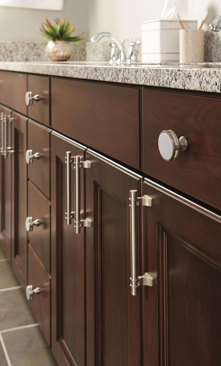 Amerock Davenport 5-1/16 inch (128mm) Center-to-Center Satin Nickel Cabinet Pull