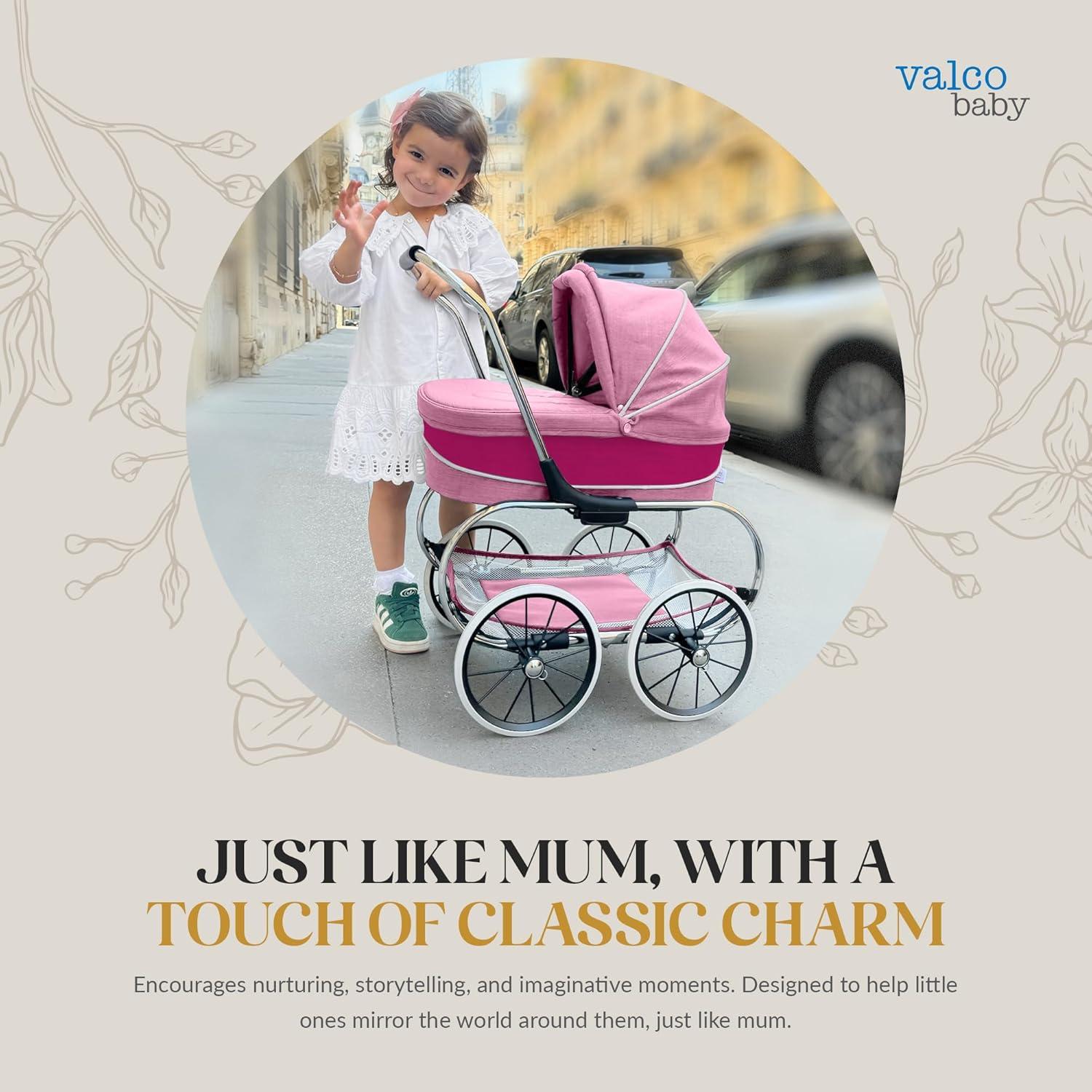 Valco Baby Princess Doll Stroller, High Quality Toy Stroller for Toddlers & Children, Excellent Holiday Gift for Realistic Pretend Play
