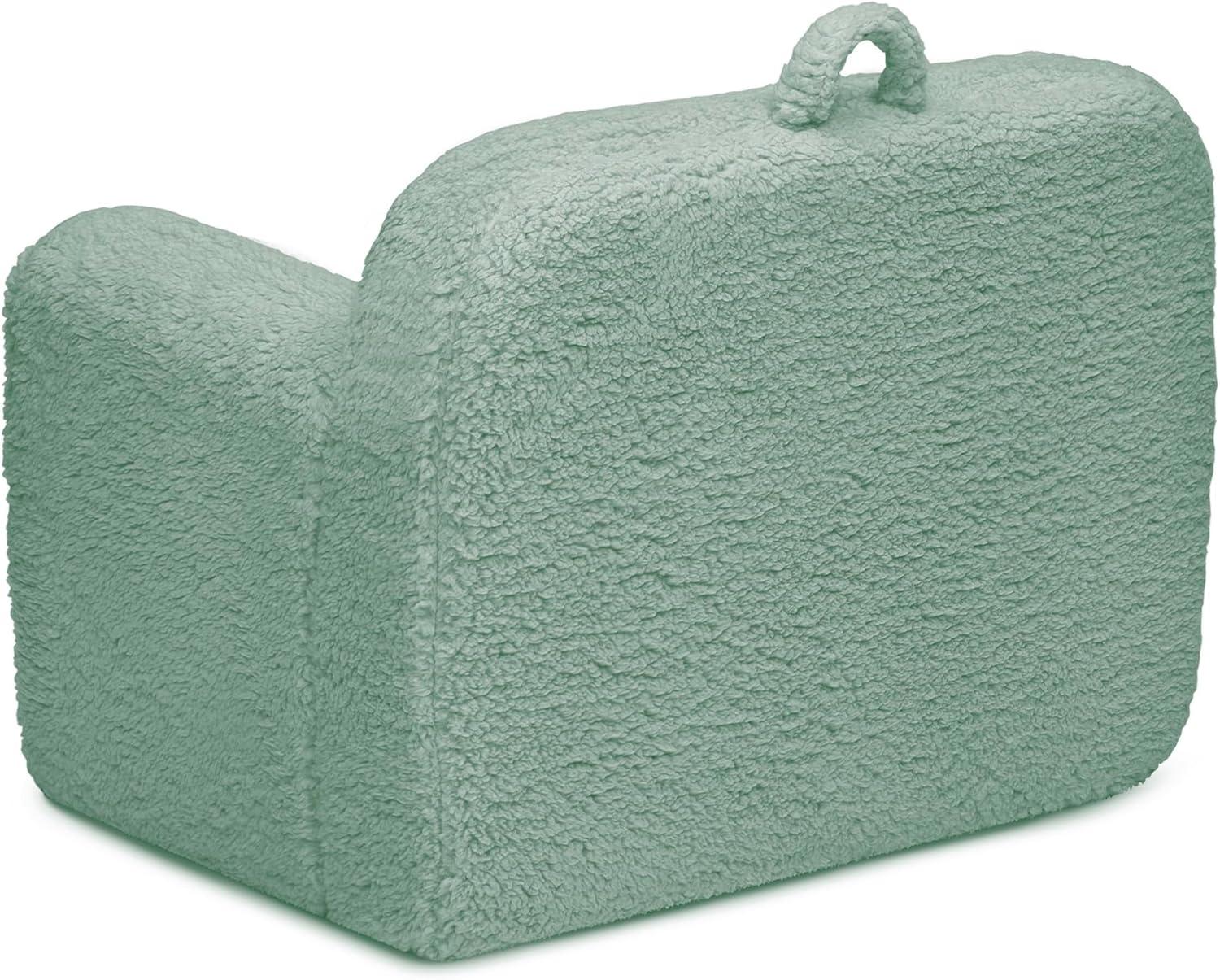 Delta Children Sherpa Cozee Chair - Foam Kids Chair for Ages 18 Months and Up, Sage