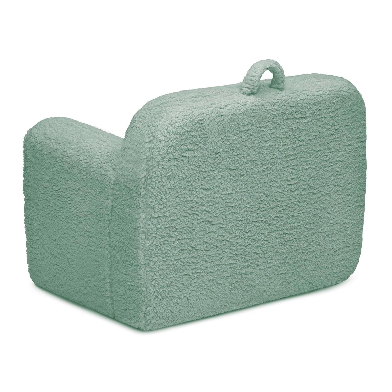 Delta Children Sherpa Cozee Chair - Foam Kids Chair for Ages 18 Months and Up, Sage