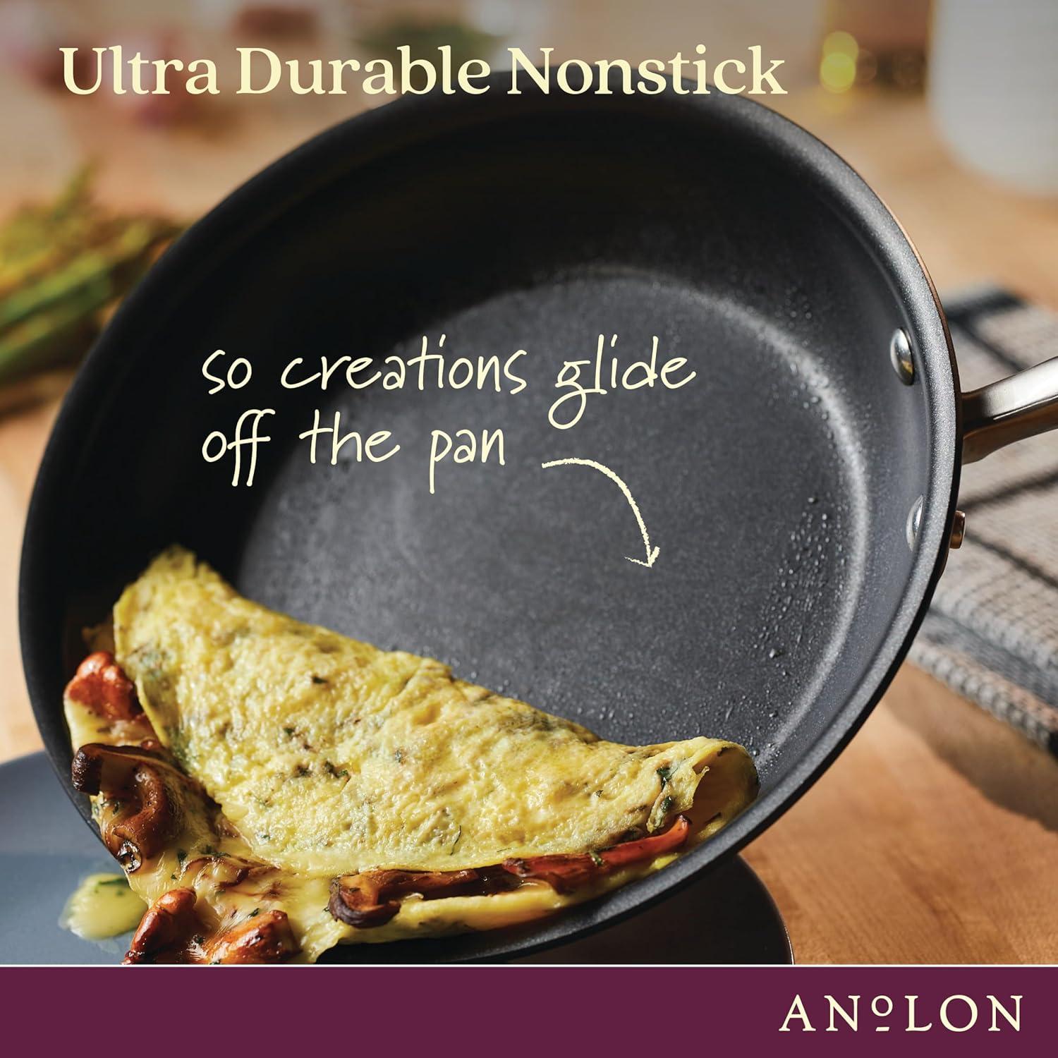 Anolon Advanced Home Hard Anodized Nonstick Frying Pan / Skillet with Helper Handle, 14.5 Inch