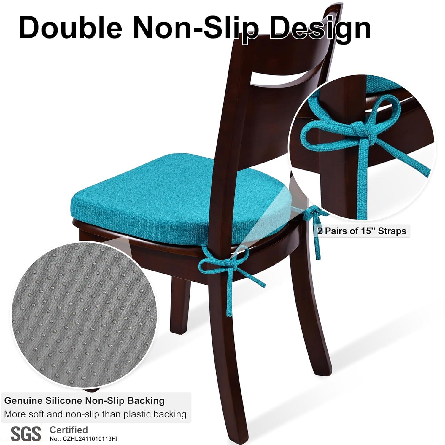 Chair Cushions for Dining Chairs Set of 2 - Blue