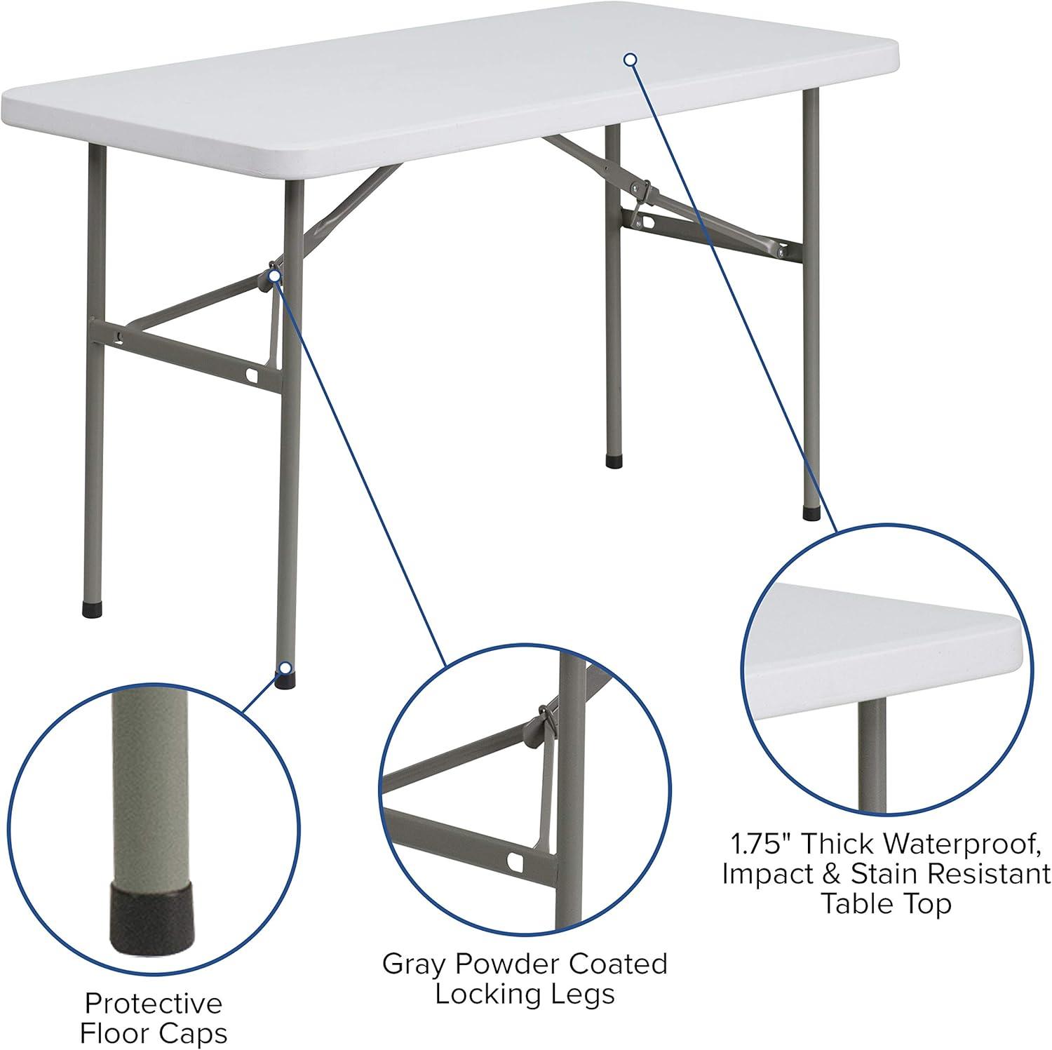 Flash Furniture Noah 4' Rectangular Plastic Event Folding Table