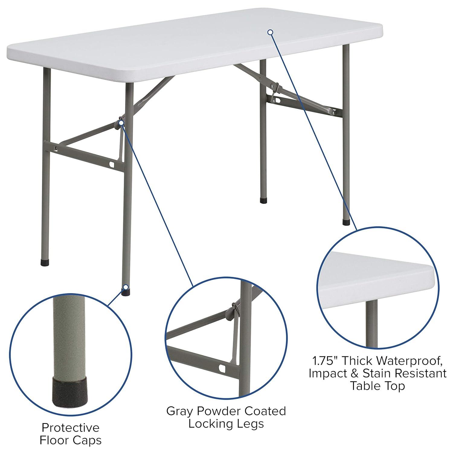 Flash Furniture Noah 4' Rectangular Plastic Event Folding Table