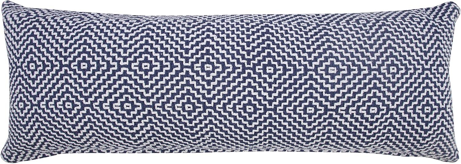 Ox Bay 14" x 36" Modern, Bohemian, Coastal, Farmhouse Blue, White, Multi-color Geometric Cotton Throw Pillow , Zip Closure