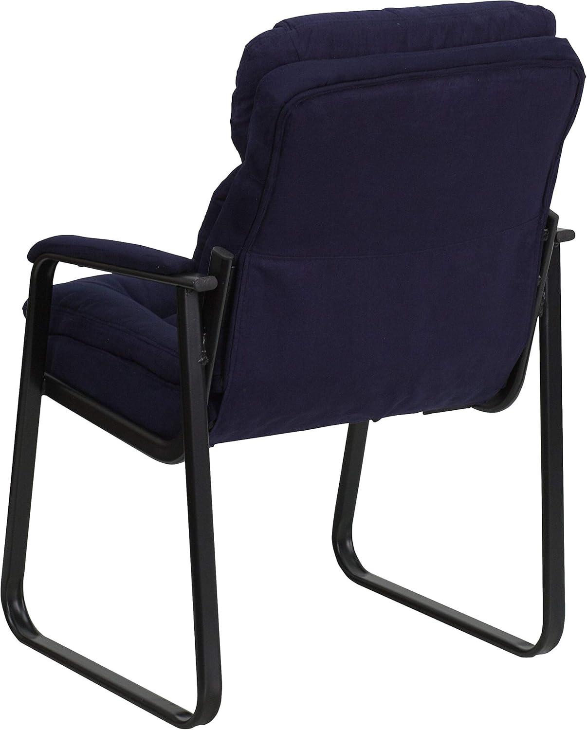 Isla Modern LeatherSoft Executive Side Reception Chair with Sled Base by Flash Furniture