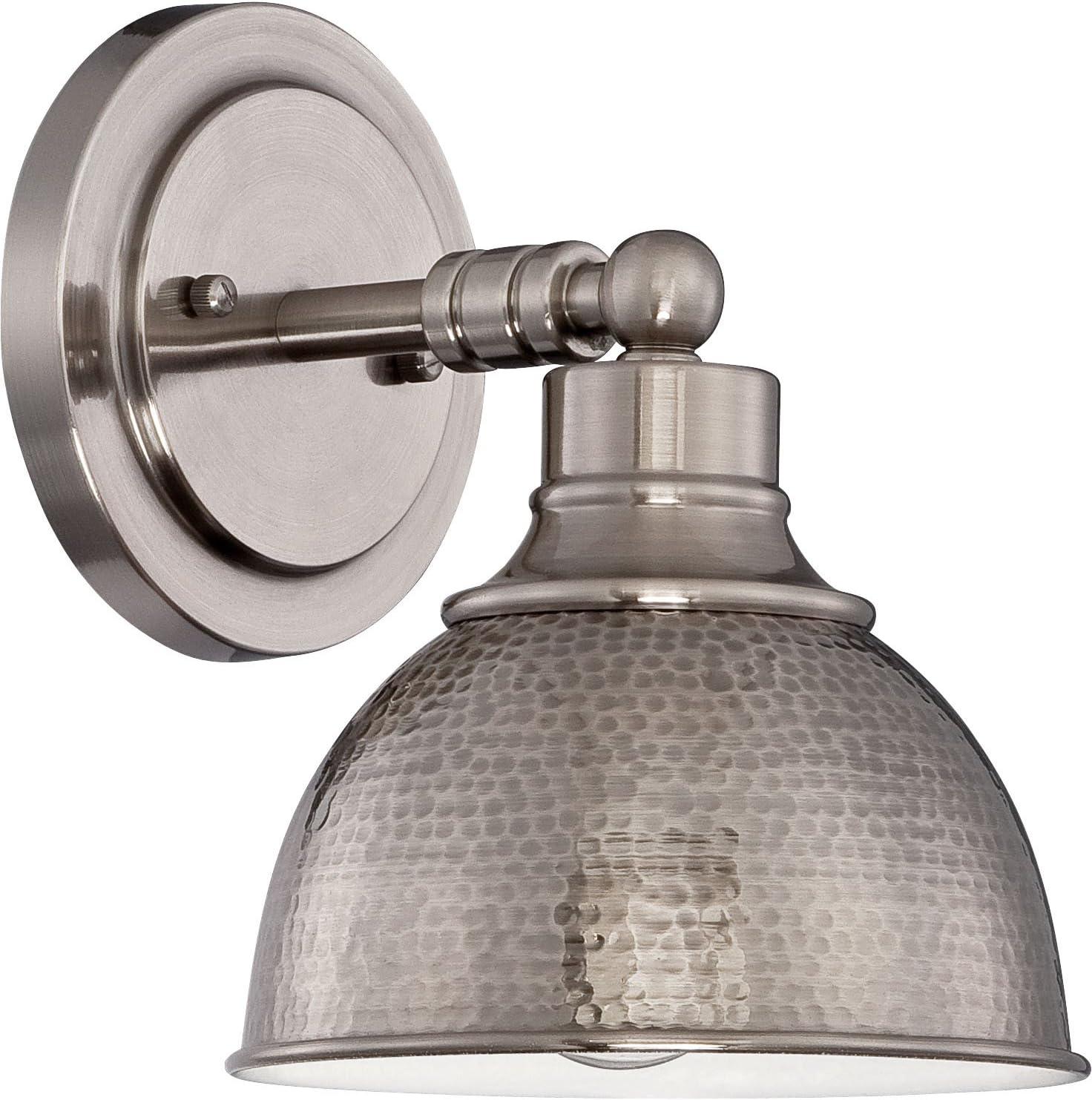 Timarron Rustic Country 7'' Nickel Wall Sconce with Bell Shade