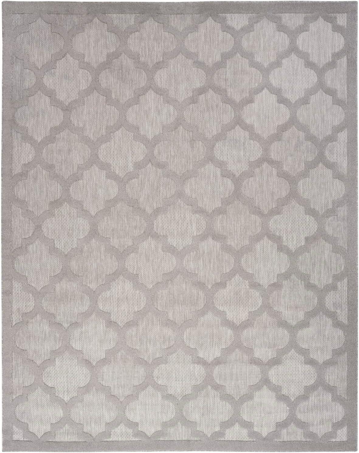 Nourison Easy Care 9' x 12' Silver Grey Indoor/Outdoor Rug
