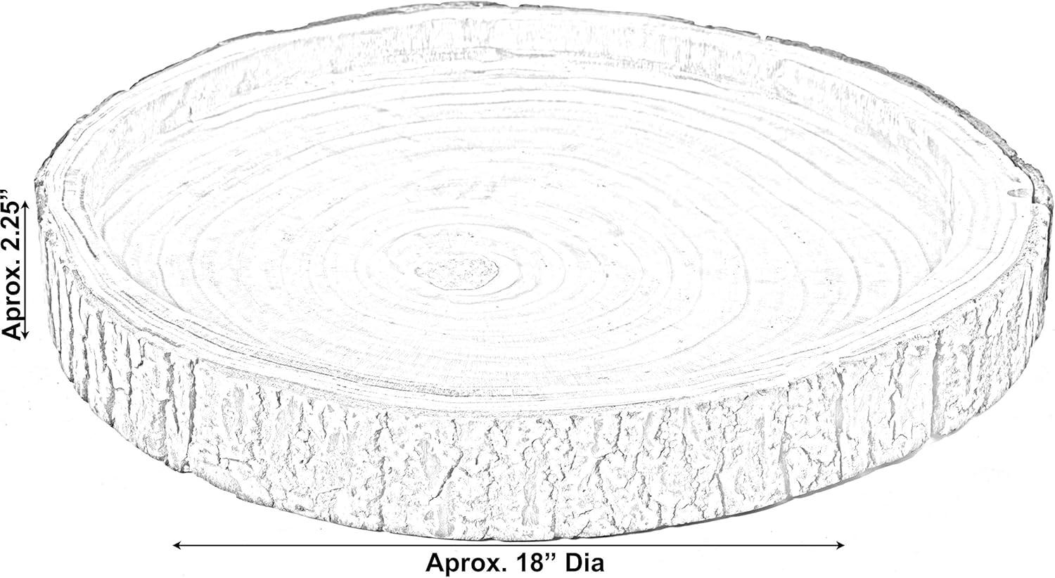 Rustic Paulownia Wood Tree Bark 18" Display Tray