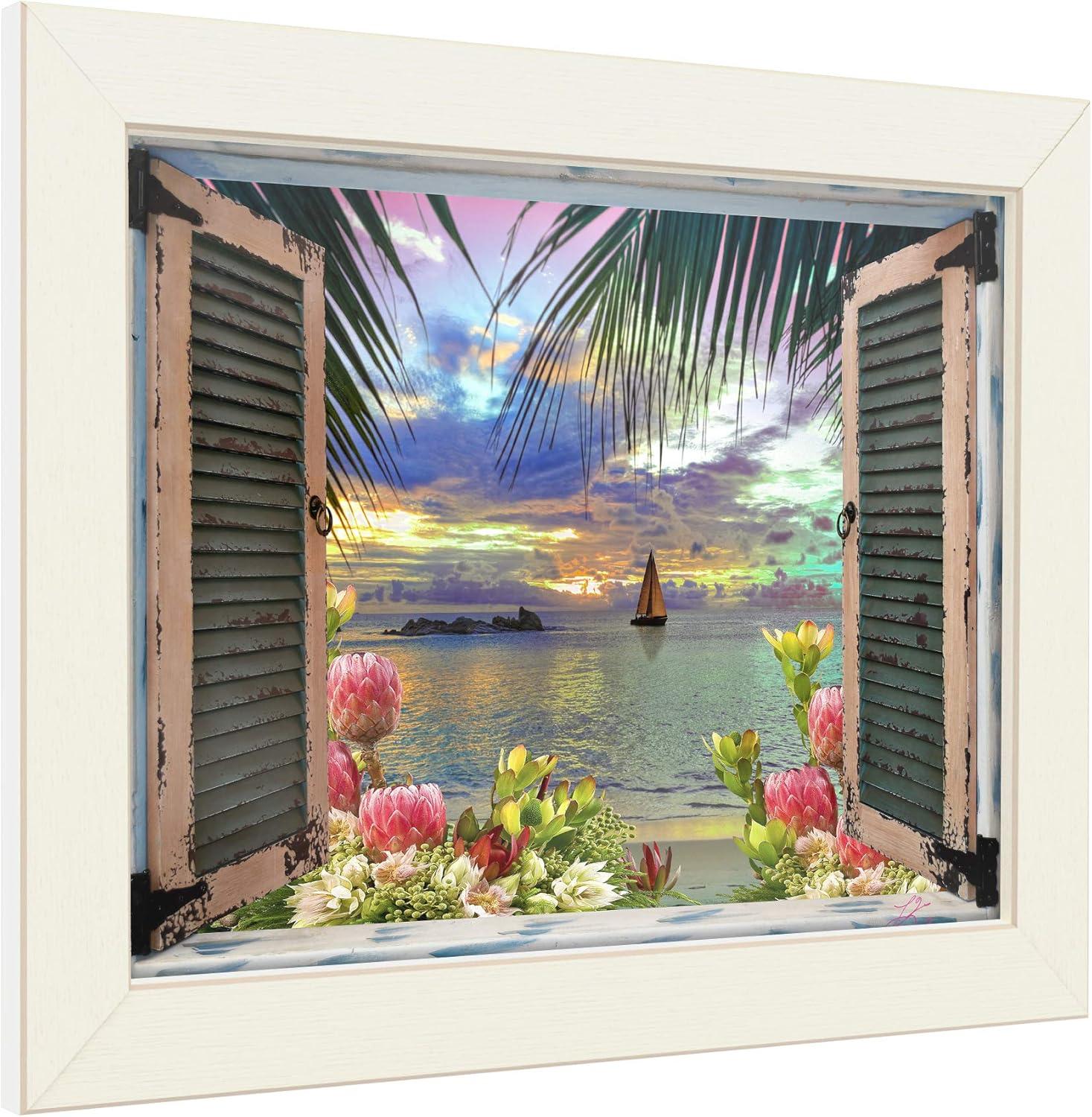 Leo Kelly 'Tropical Window to Paradise III' Canvas Art