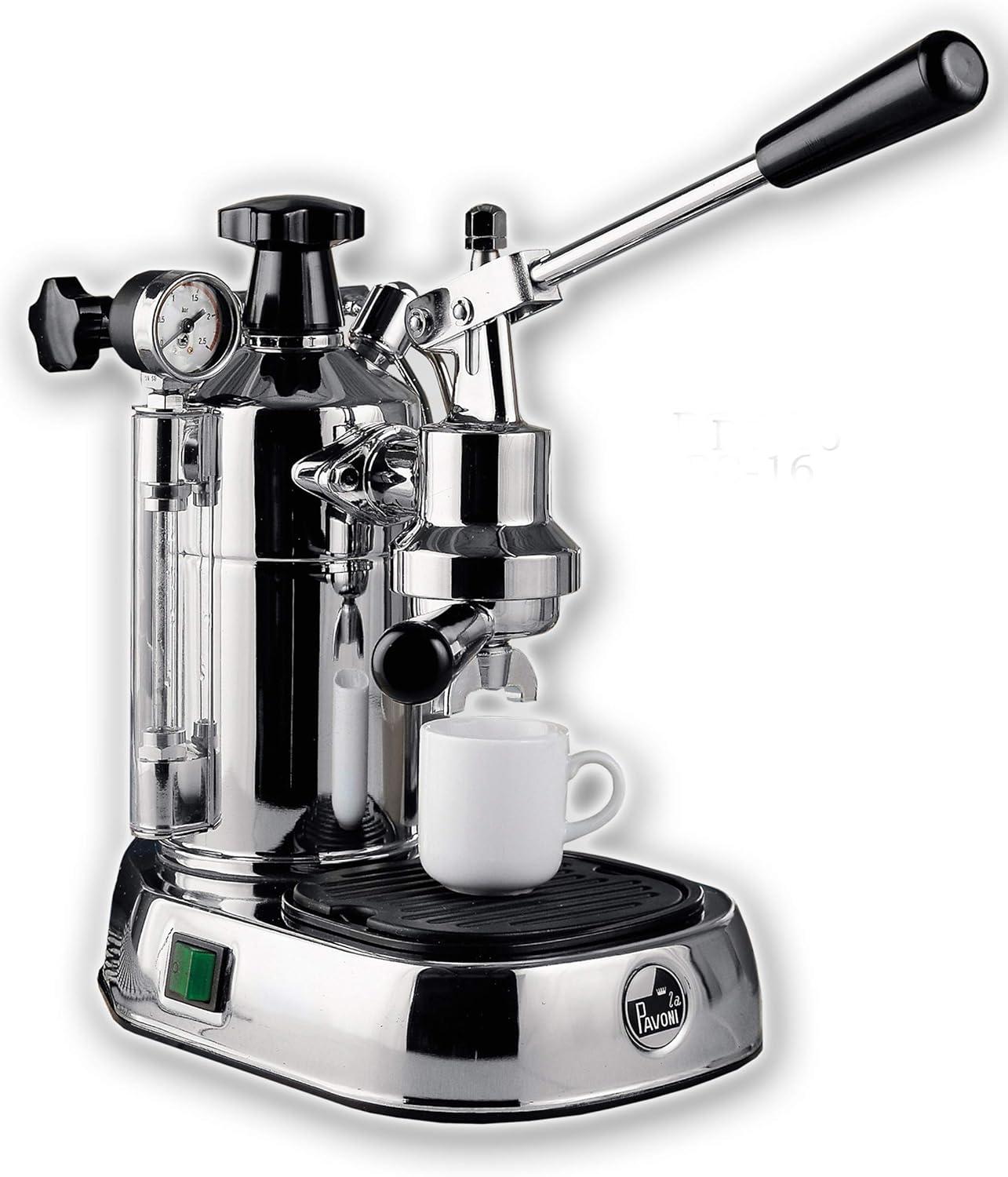 La Pavoni Chrome Manual Lever Espresso Machine with Steam Wand