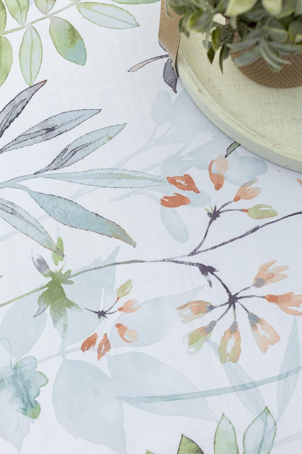 Benson Mills Spillproof Spring/Summer Durable Heavyweight Fabric Indoor Outdoor Tablecloth, Washable Table Cloth for Rectangle Tables, Picnic/Patio Table Covers (60" x 104" Rectangular, Botanica)