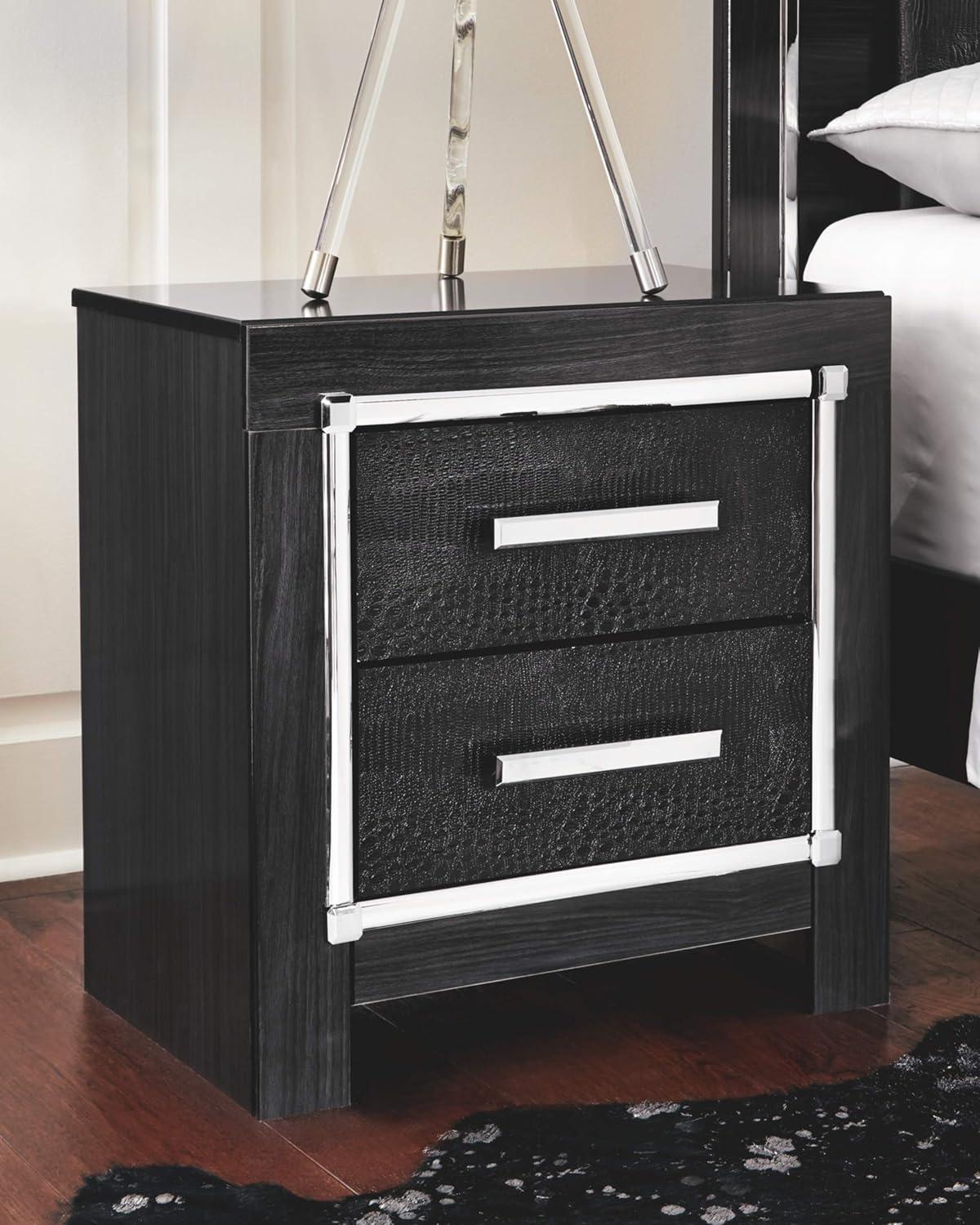 Kaydell 2 - Drawer Nightstand in Black