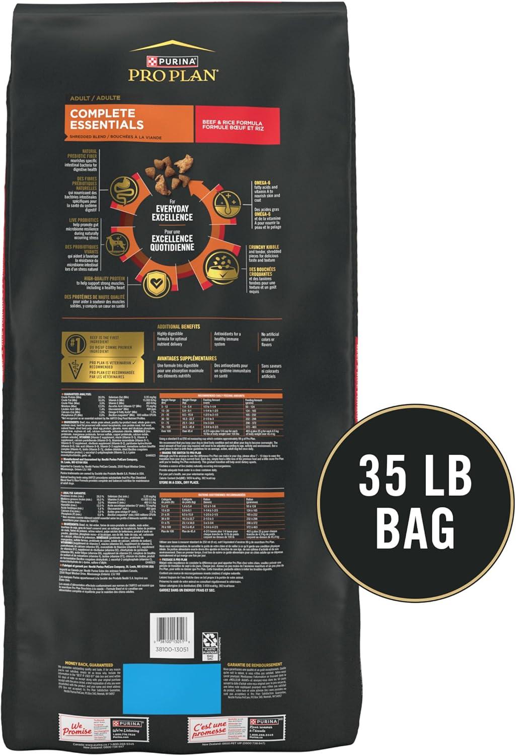 Purina Pro Plan 35 lb Beef and Rice Dry Dog Food