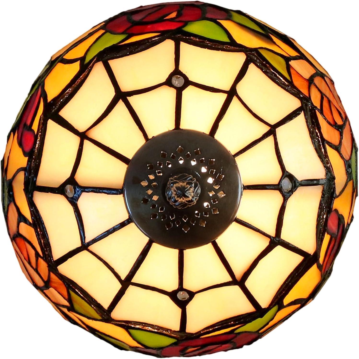 Dale Tiffany Innsdale Rose 15.25" Tall Handmade Tiffany Accent Lamp