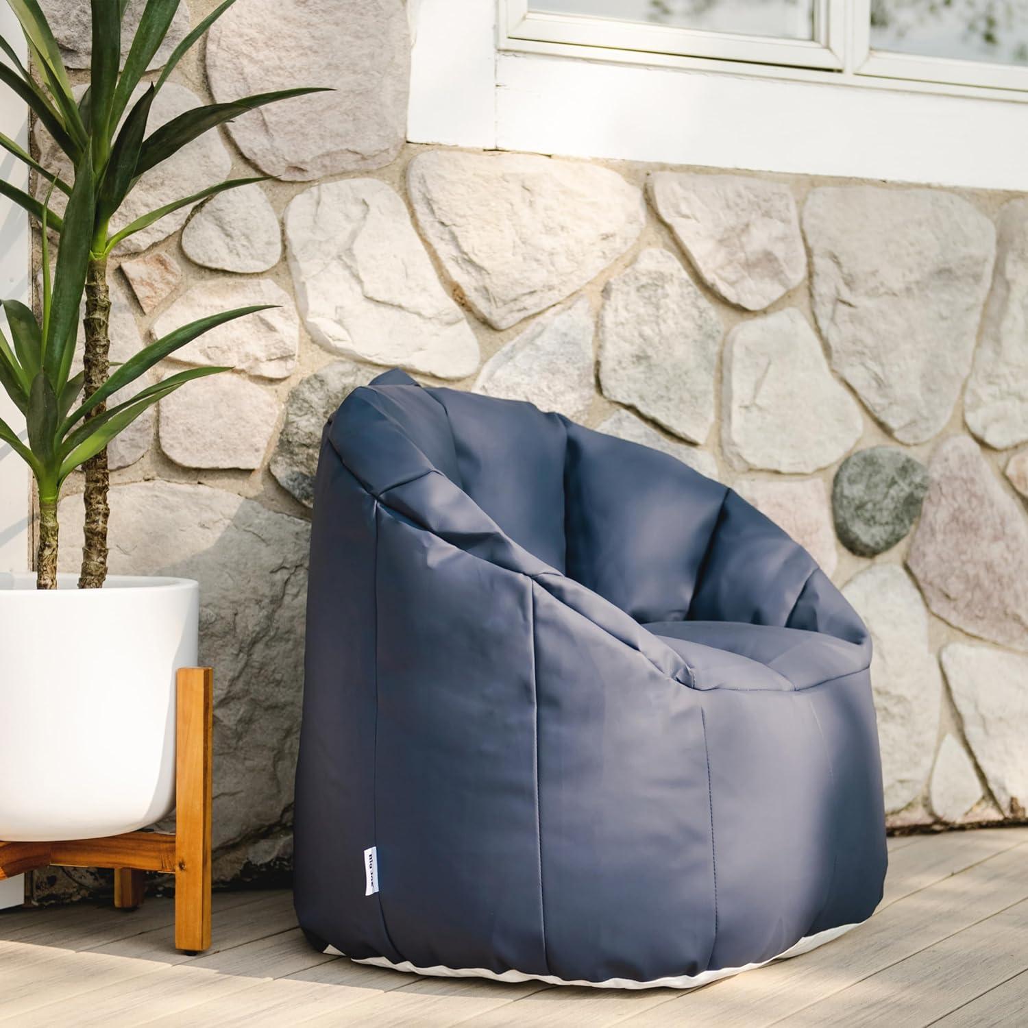 Big Joe Milano Bean Bag Chair, Indoor and Outdoor, Marine Vinyl, Navy