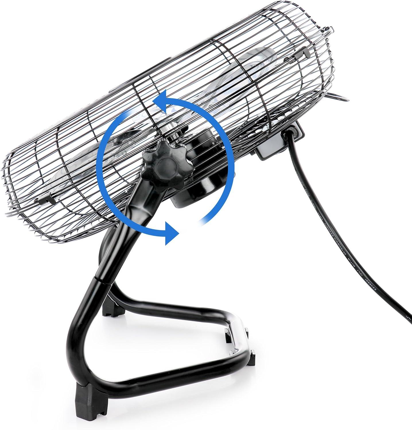 Vie Air Twin 12 Inch High Velocity All Metal Tilting 3 Speed Floor Fan