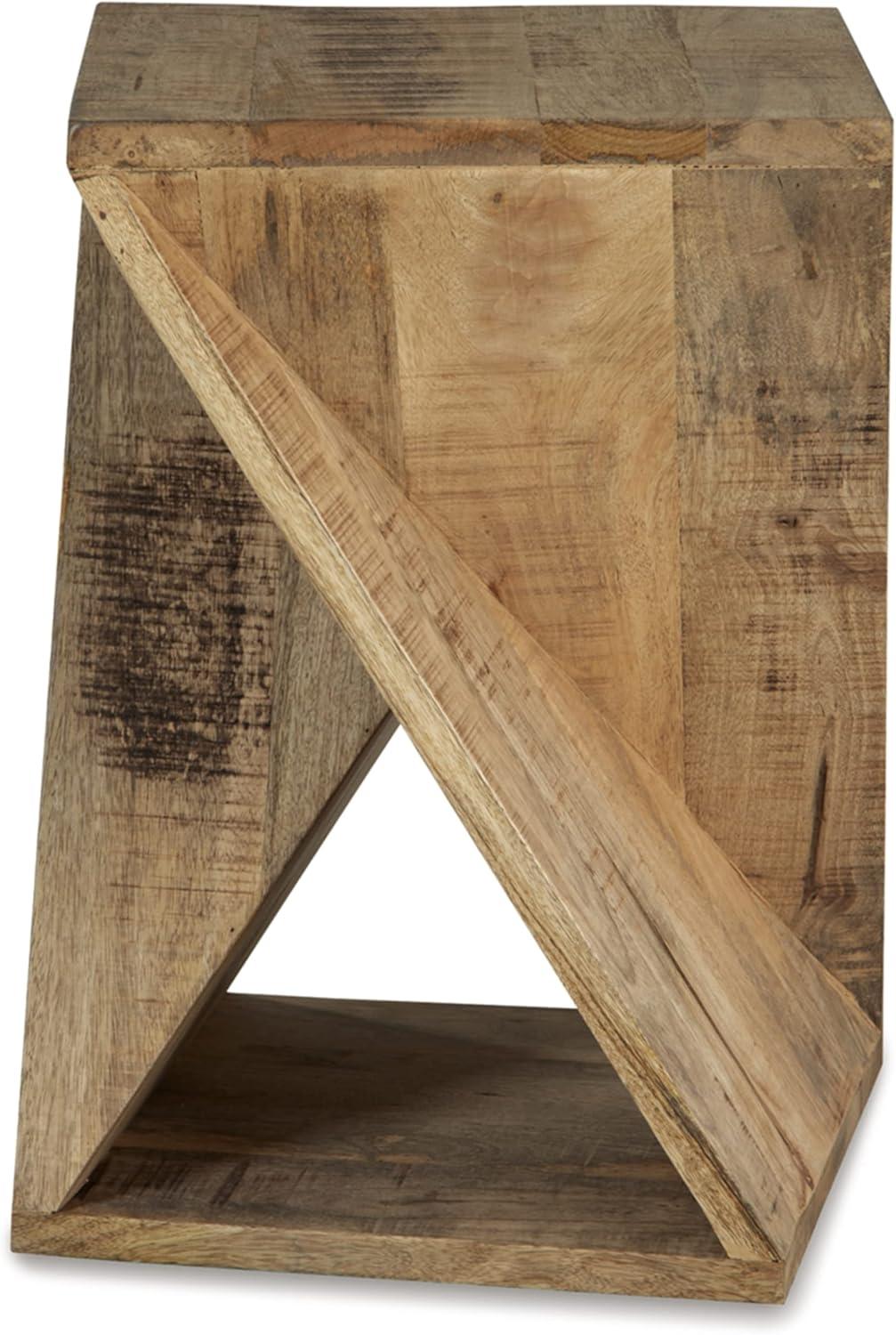 Zalemont Solid Wood Abstract End Table