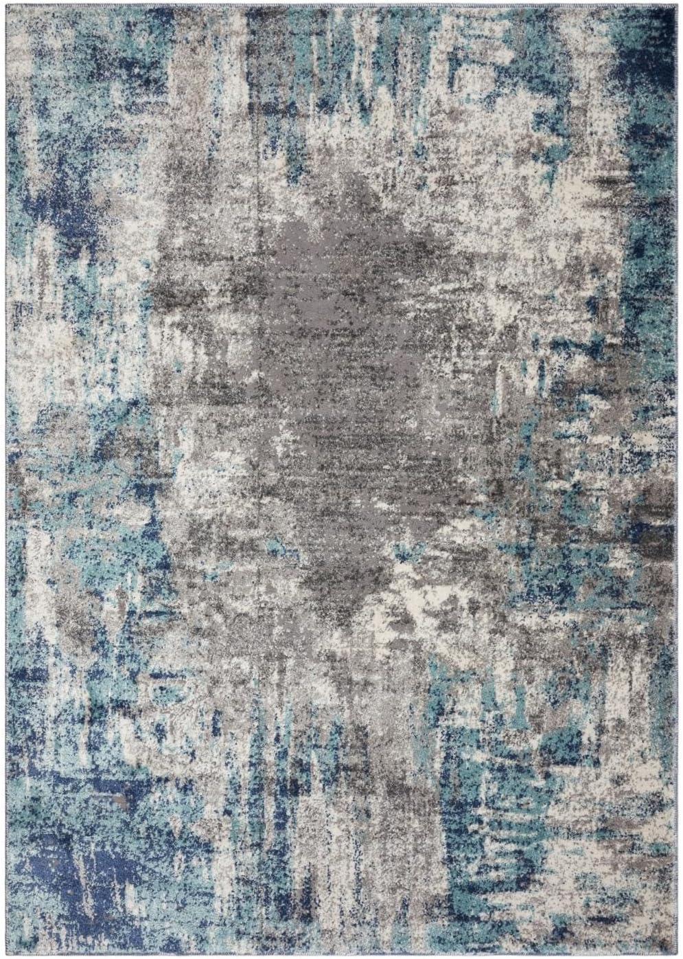 Luxe Weavers Artistic Area Rug, D.Blue-L.Blue 2x7