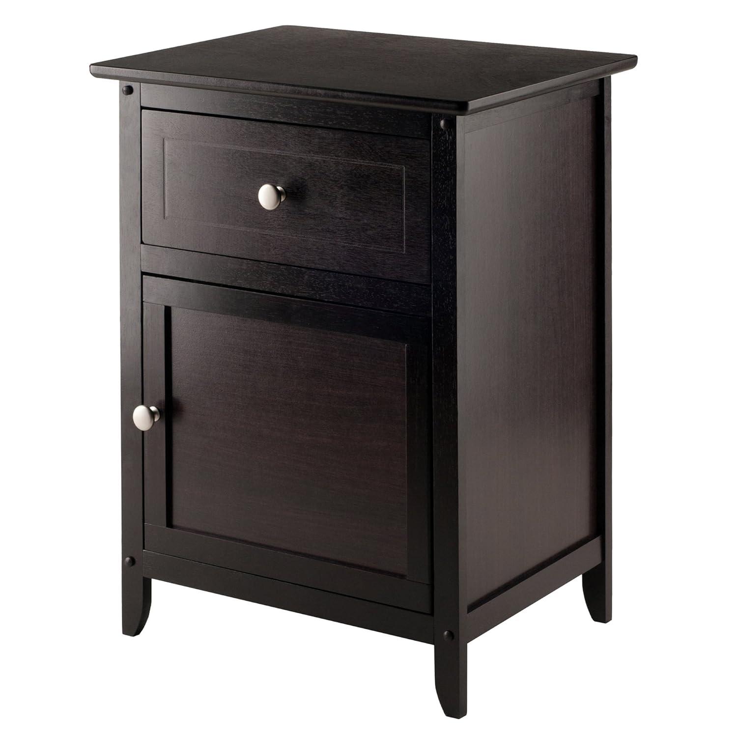 Eugene Nightstand - Espresso - Winsome: Wood Composite Bedside Cabinet with Storage