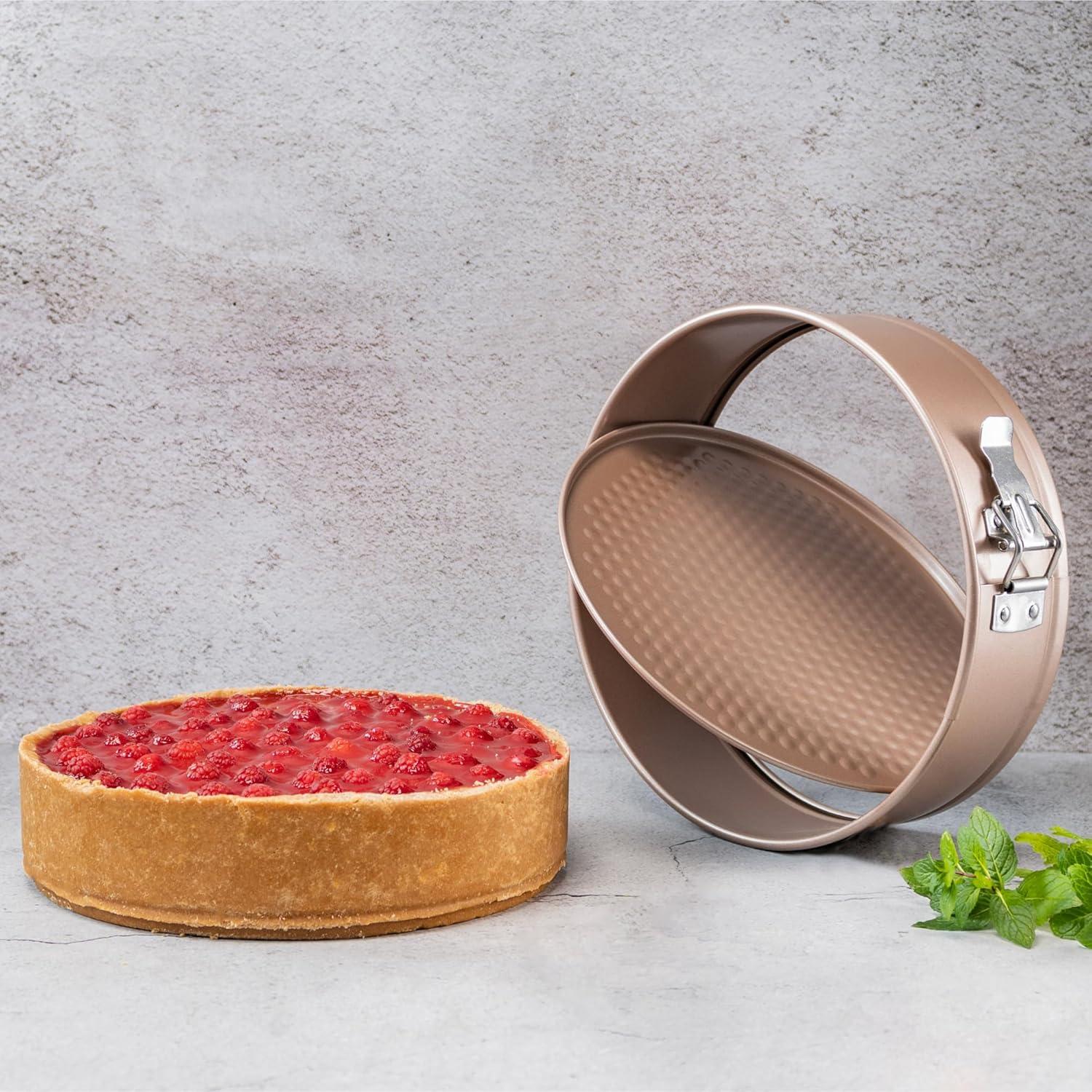 Nonstick 8 Inch Springform Cheesecake Pan | PFOA & BPA Free Non Toxic Spring Form Cake Mold | Best Nontoxic Non Stick Springform Pans for Baking | Leakproof Cake Tin