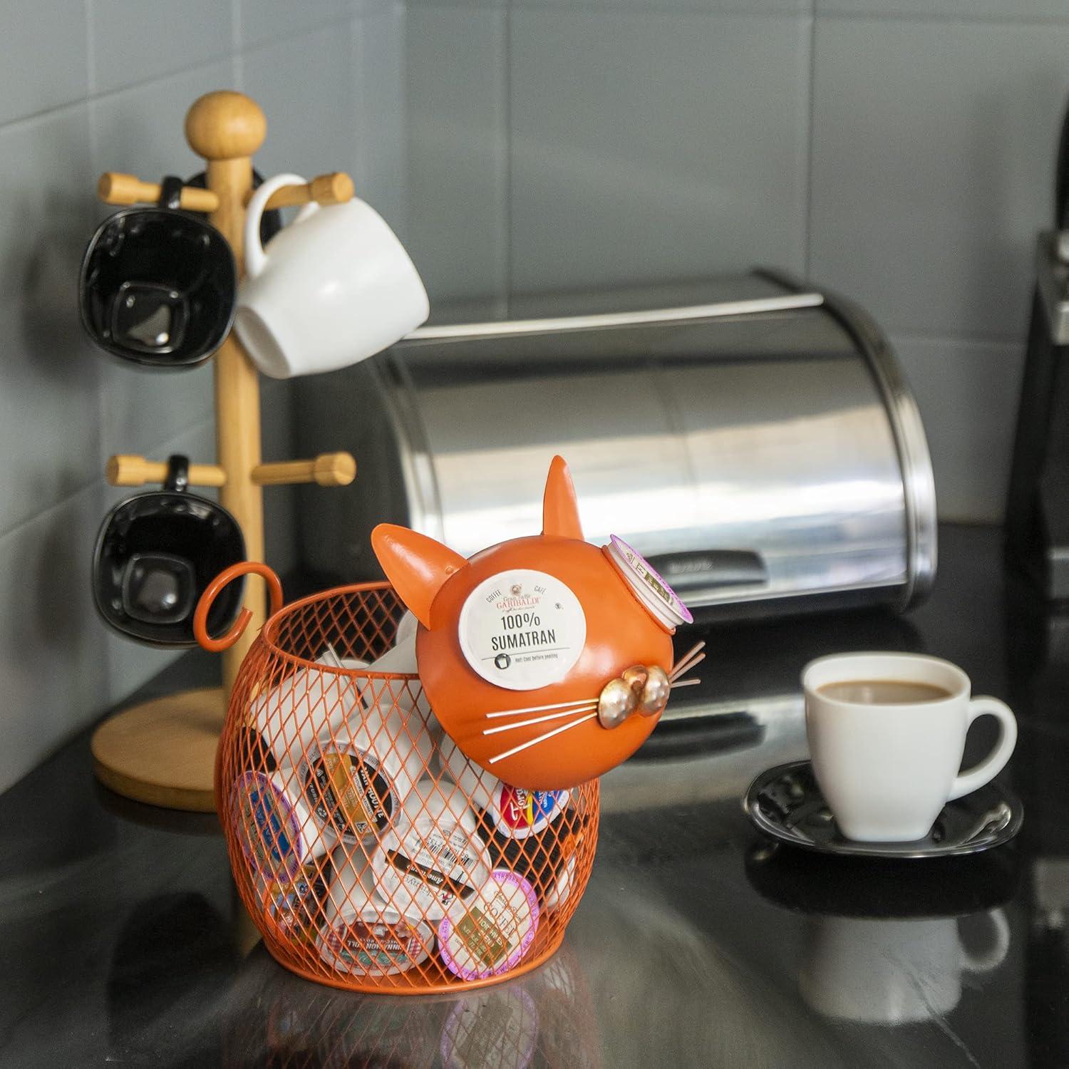 Brown Metal Horse Coffee Pod Organizer Basket