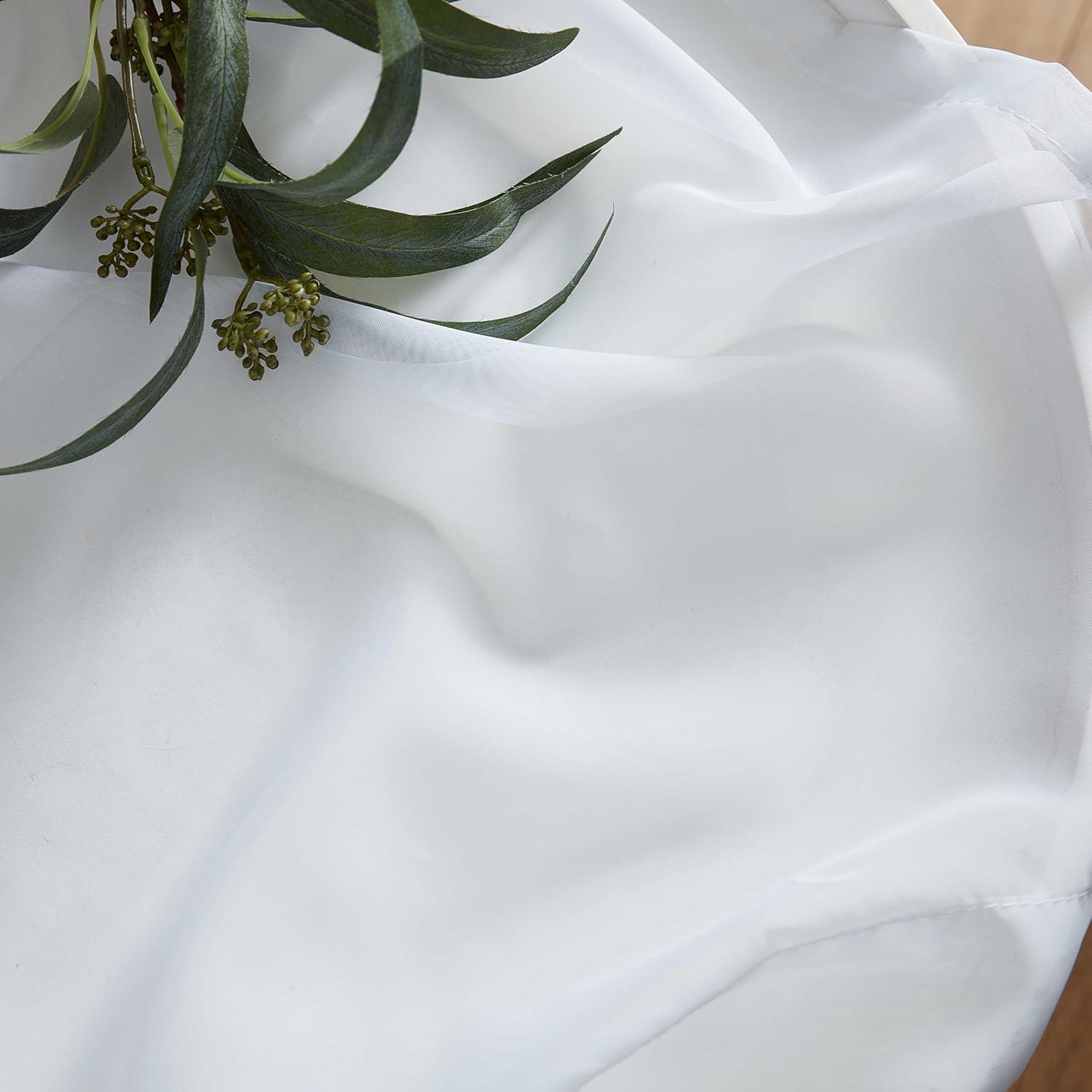 HLC.ME Sheer Voile Transparent Window Treatment Rod Pocket Curtain Panels - Set of 2 - White, 54 W x 90 L